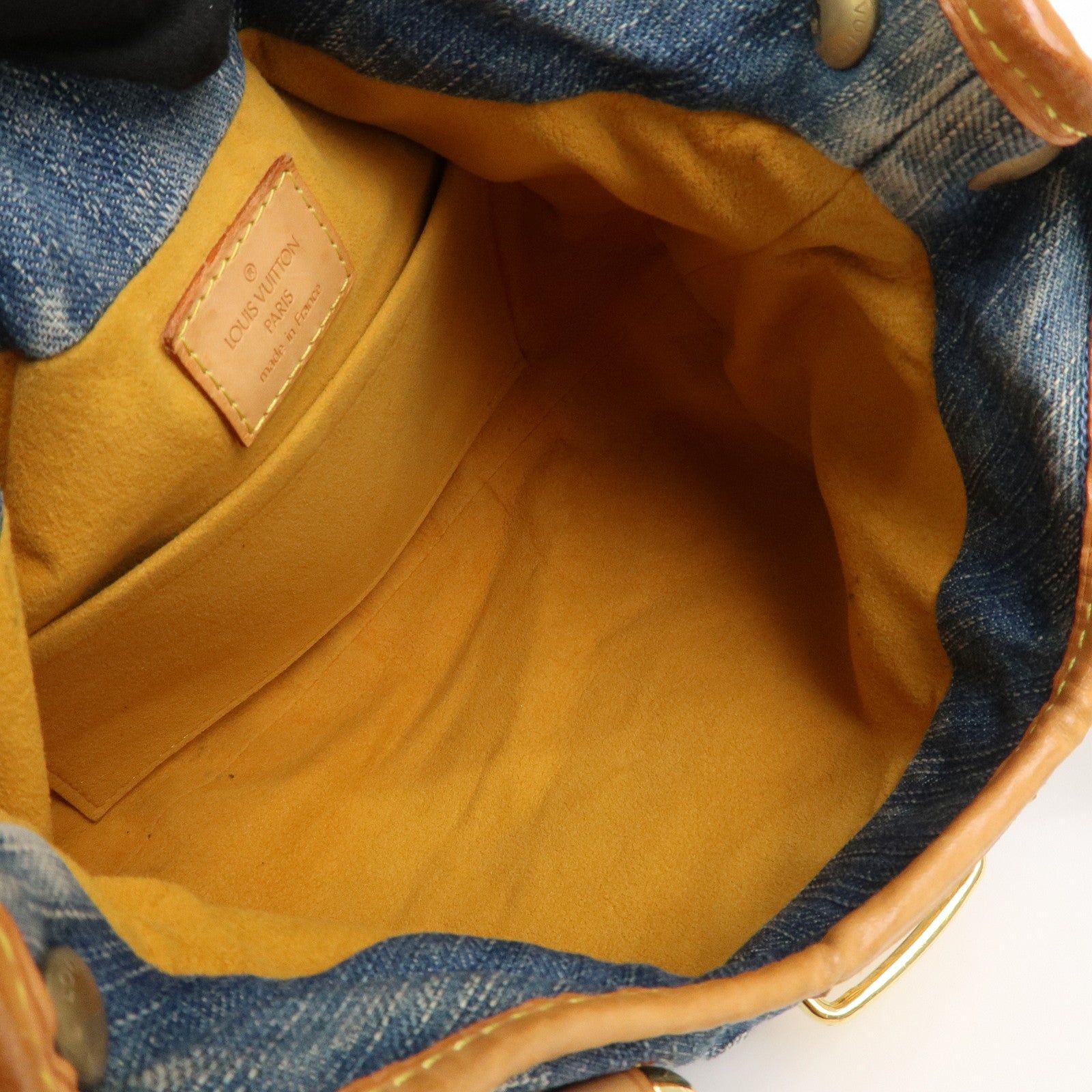 Louis Vuitton Monogram Denim Pleaty Hand Bag Blue M95020