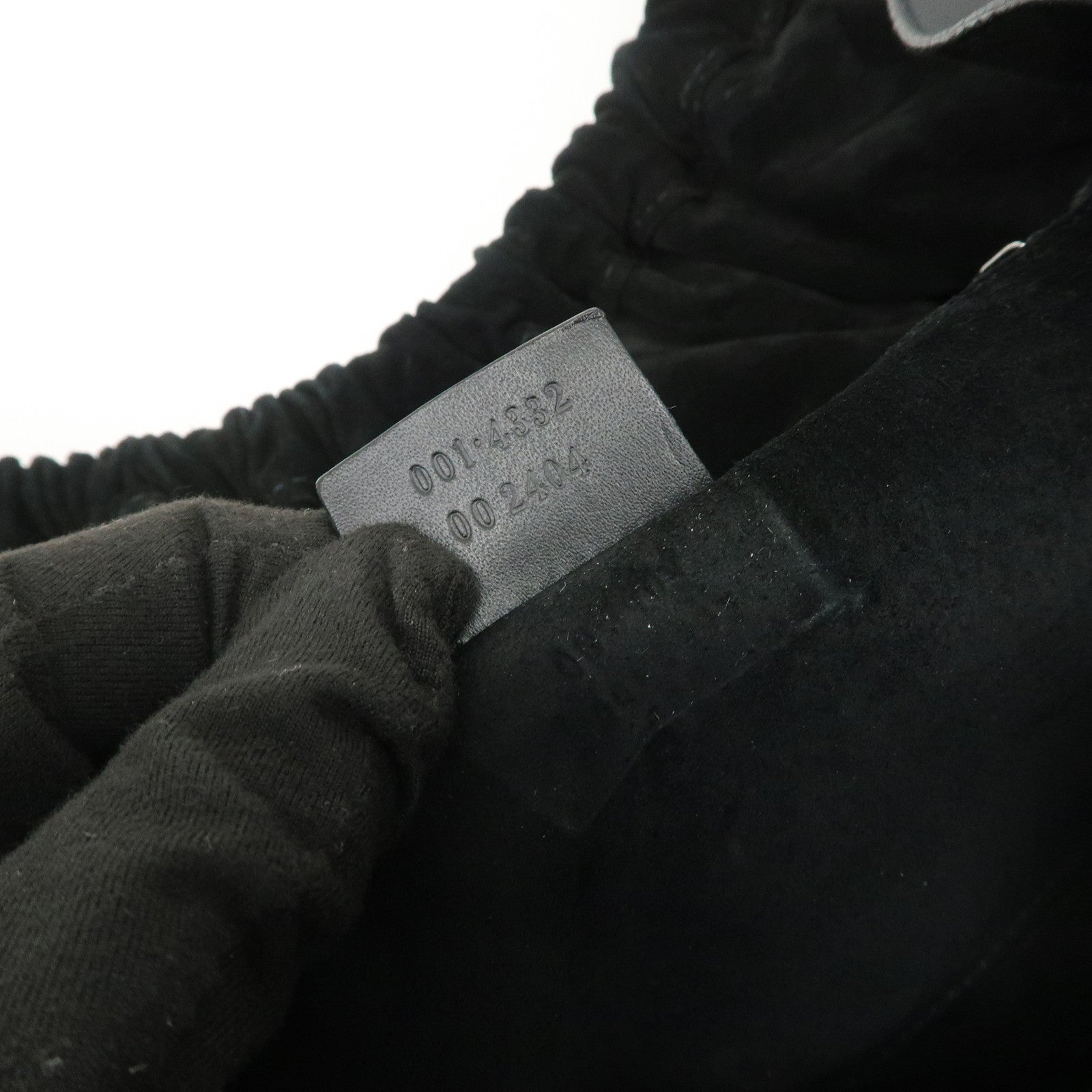 GUCCI Logo Suede Leather Shoulder Bag Hand Bag Black 001・4332