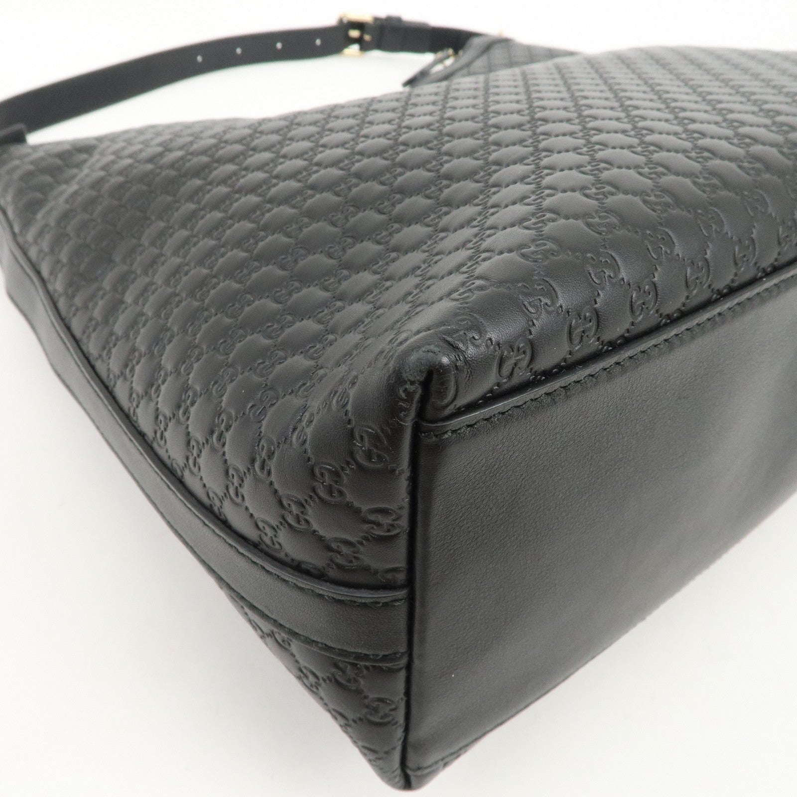 GUCCI Micro Guccissima Leather Shoulder Bag Hand Bag Black 449732