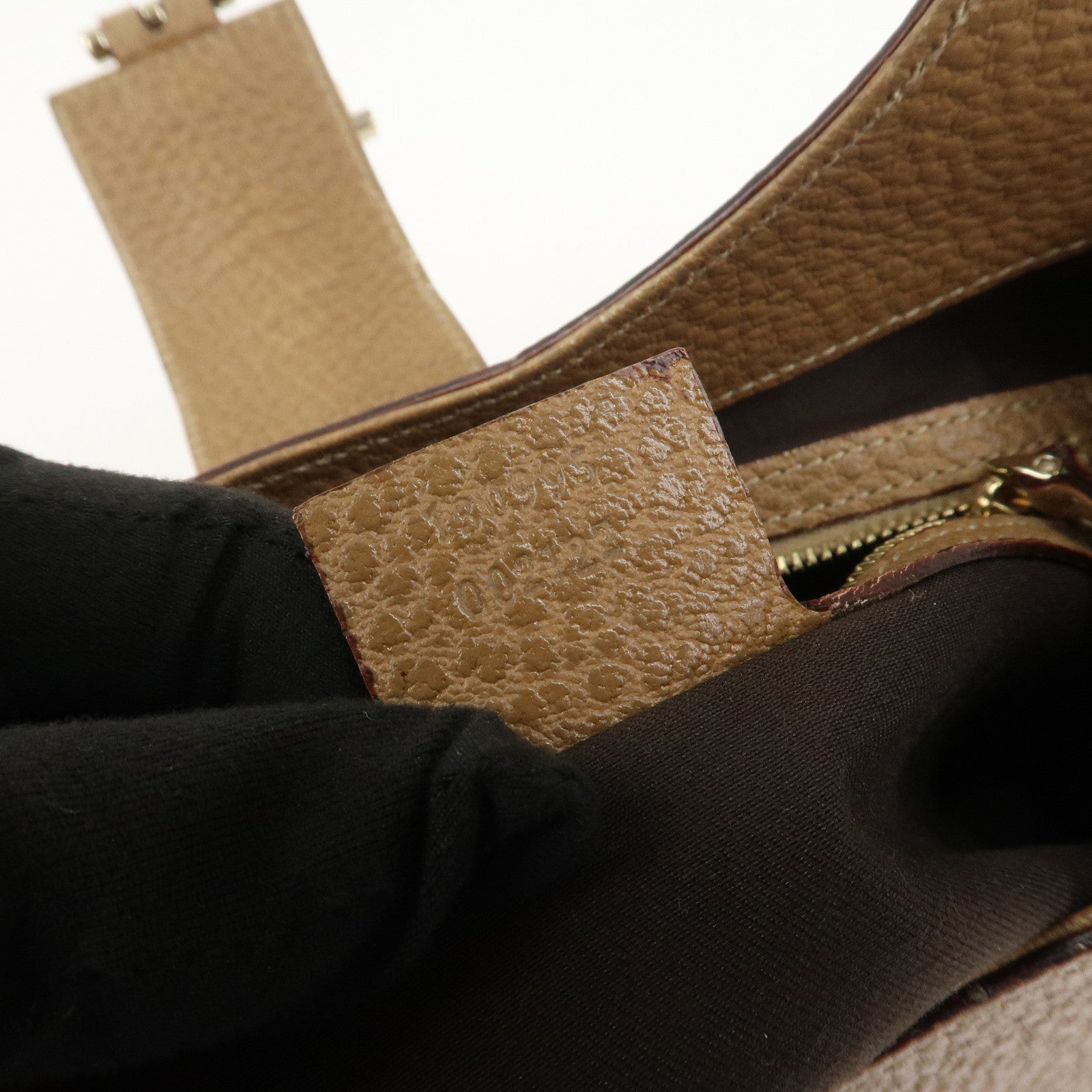 GUCCI Leather Shoulder Bag Hand Bag Brown 130995