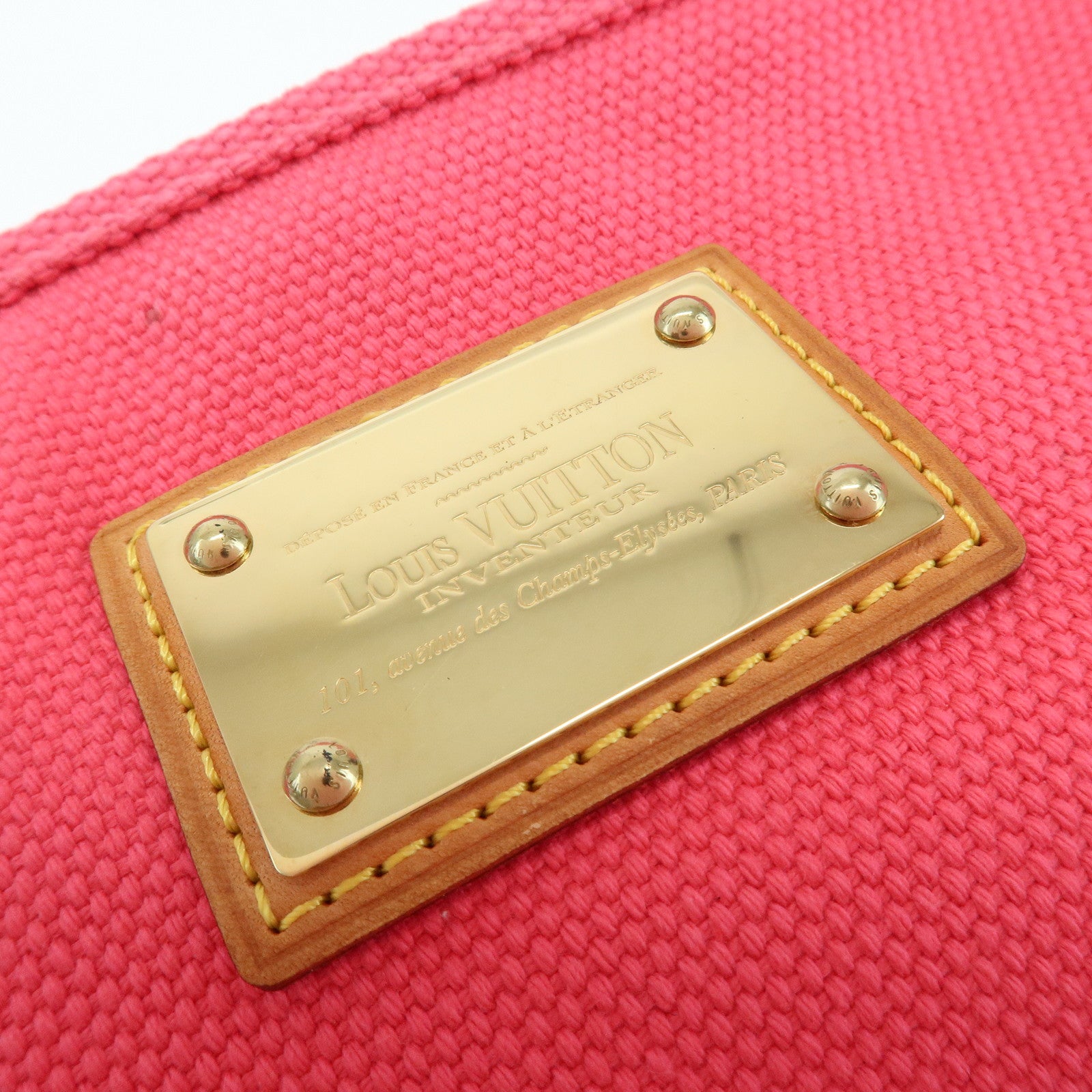 Louis Vuitton Antigua Canvas Pochette Plate GM M40065 Rose M40065