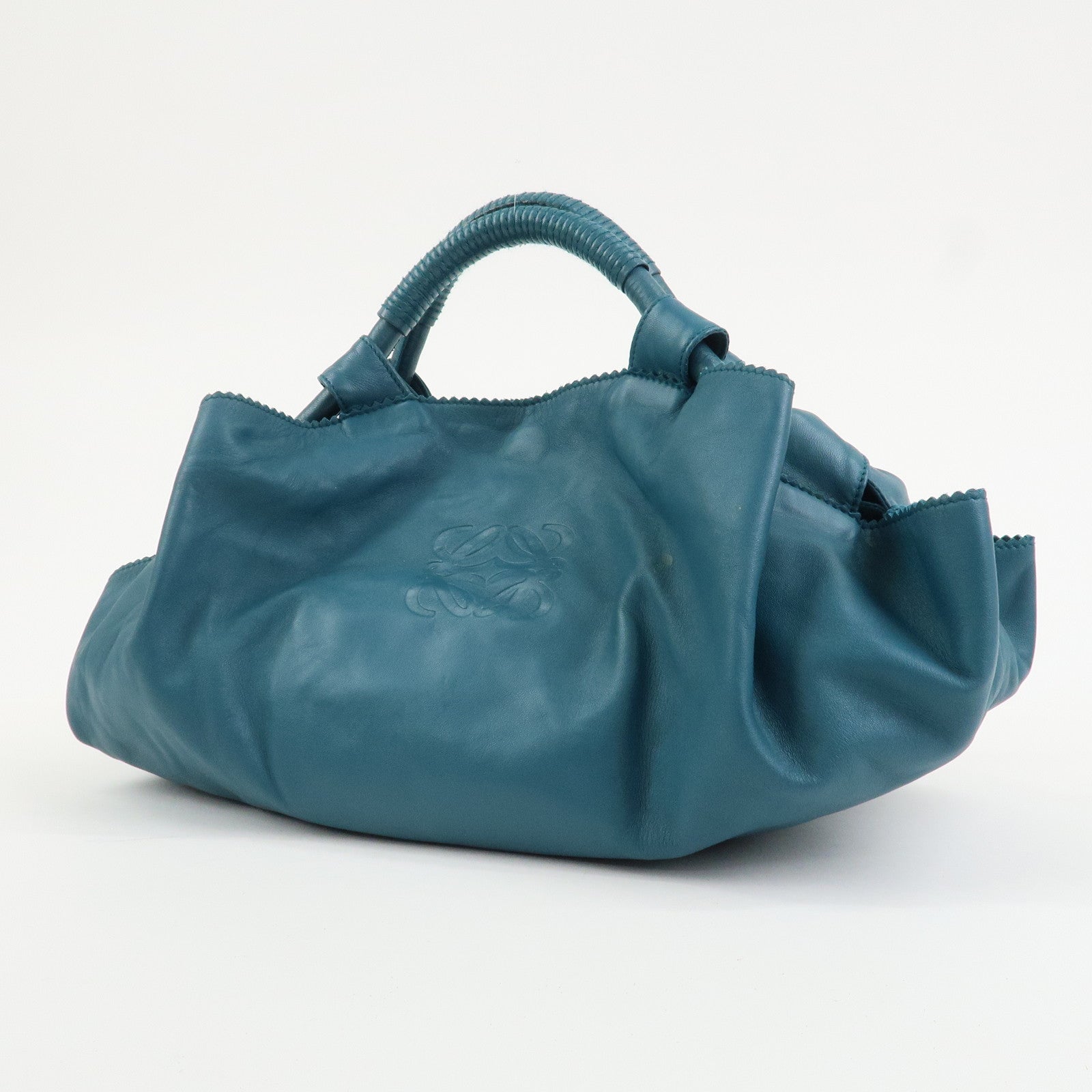LOEWE Nappa Aire Nappa Leather Hand Bag Tote Bag Blue