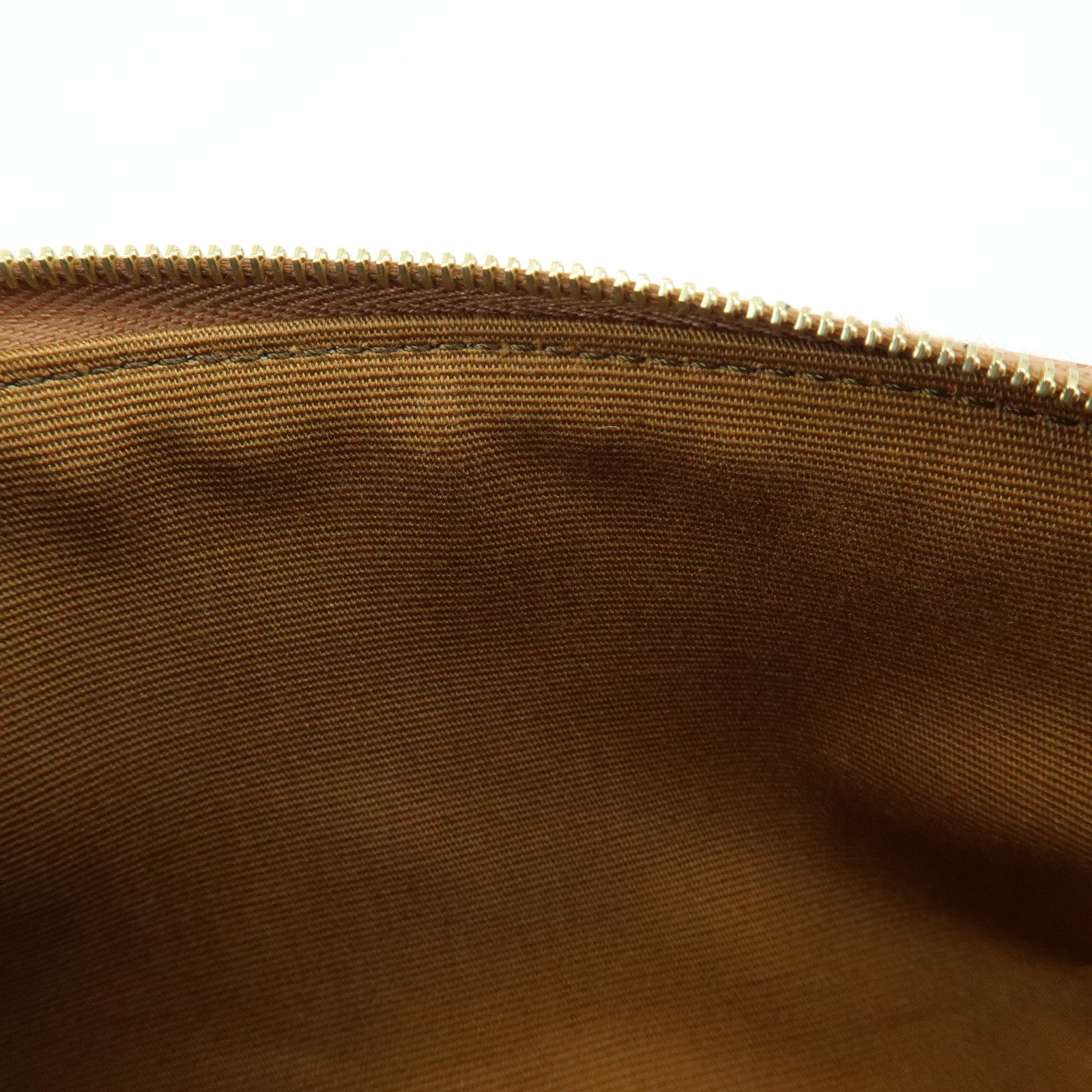 CELINE Triomphe PVC Calf Leather Cosmetic Pouch Accessory Pouch Tan