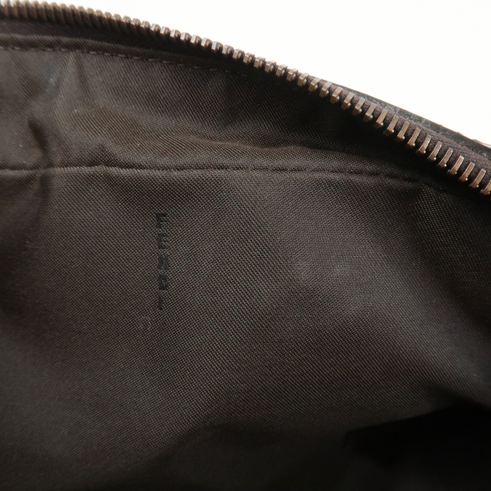 FENDI Zucchino PVC Leather Shoulder Bag Hand Bag Brown 8BL006