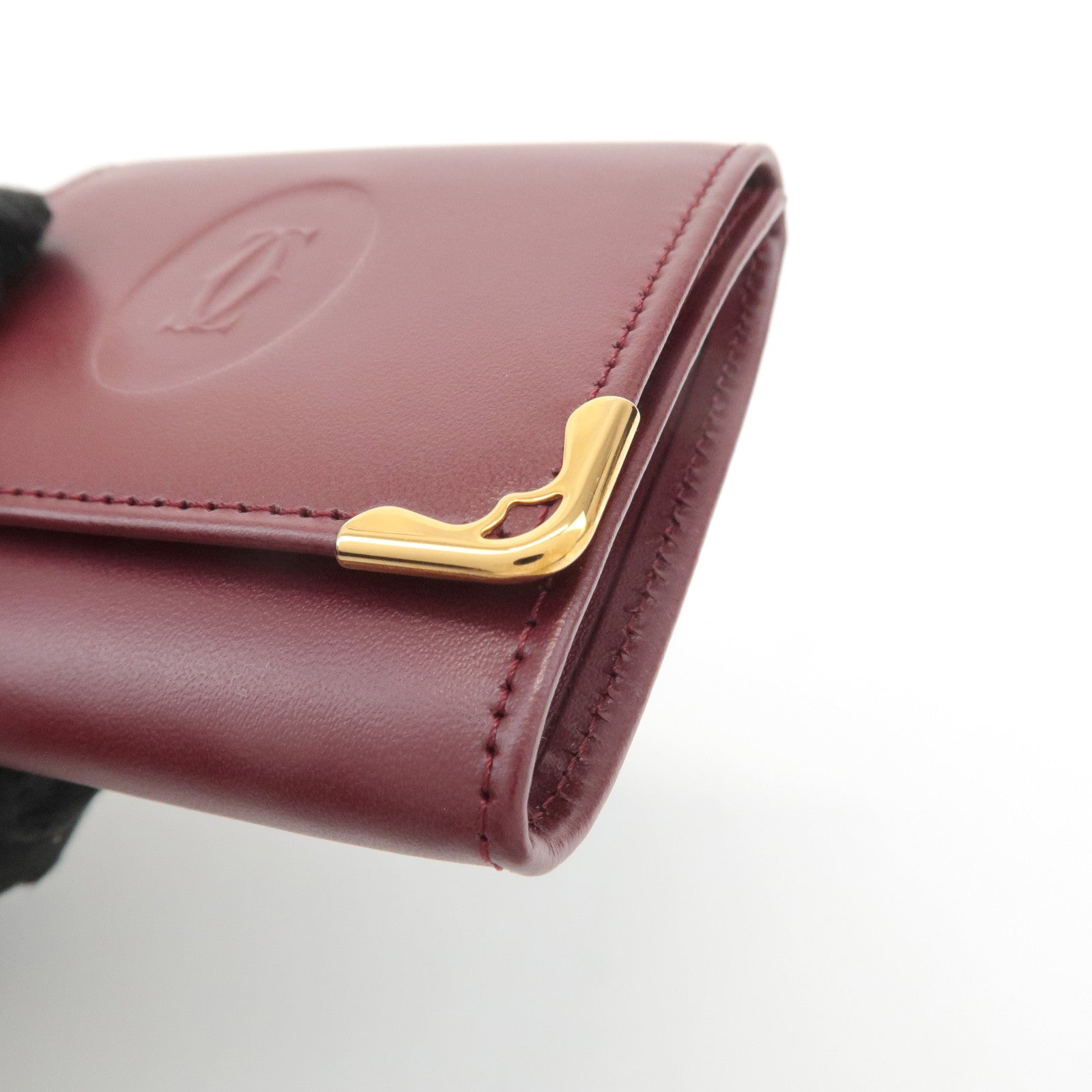 Cartier Mustline Leather Coin Case Bordeaux Used