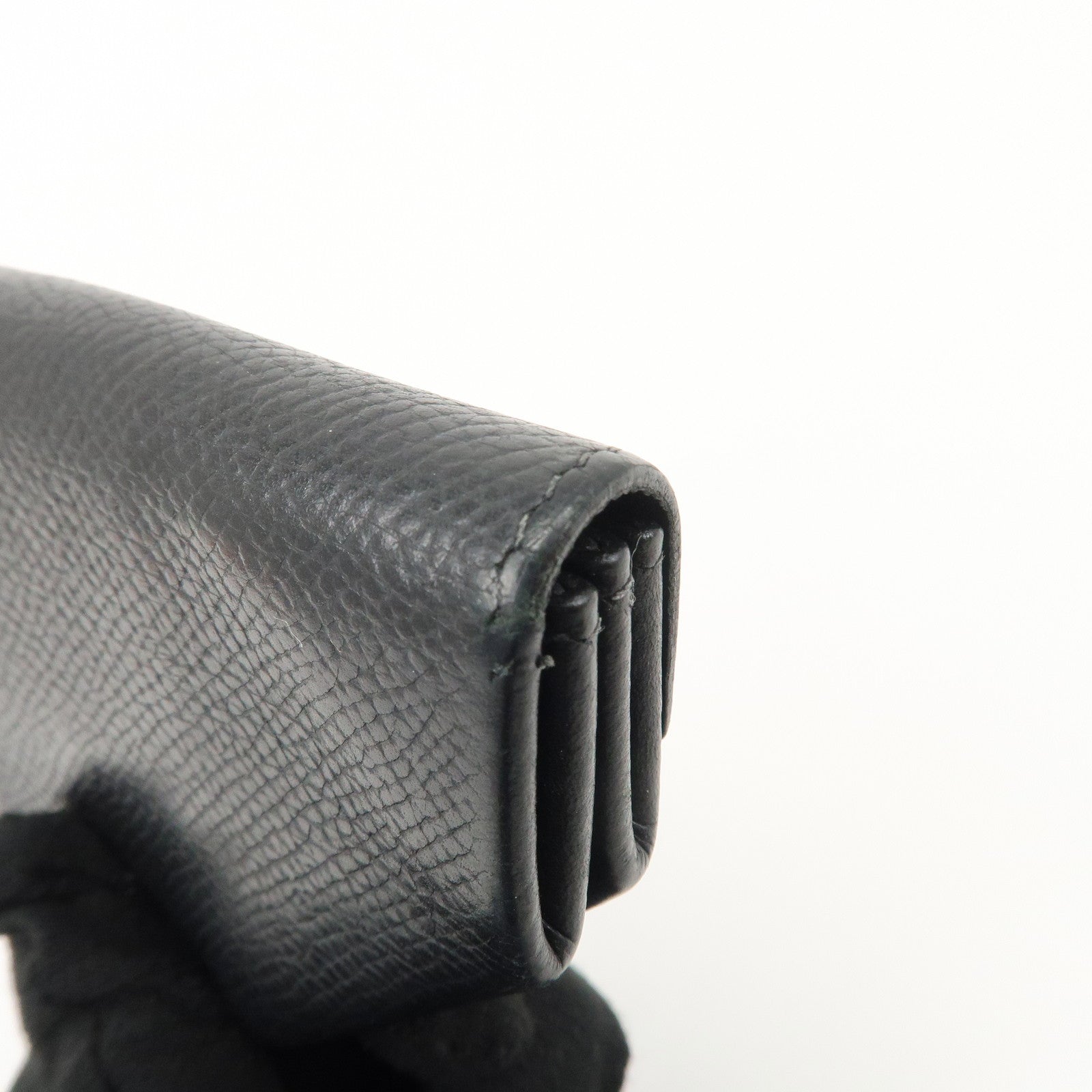 HERMES Ruban Quatre Vo Epson I Stamped Coin Case Black Silver HDW Used