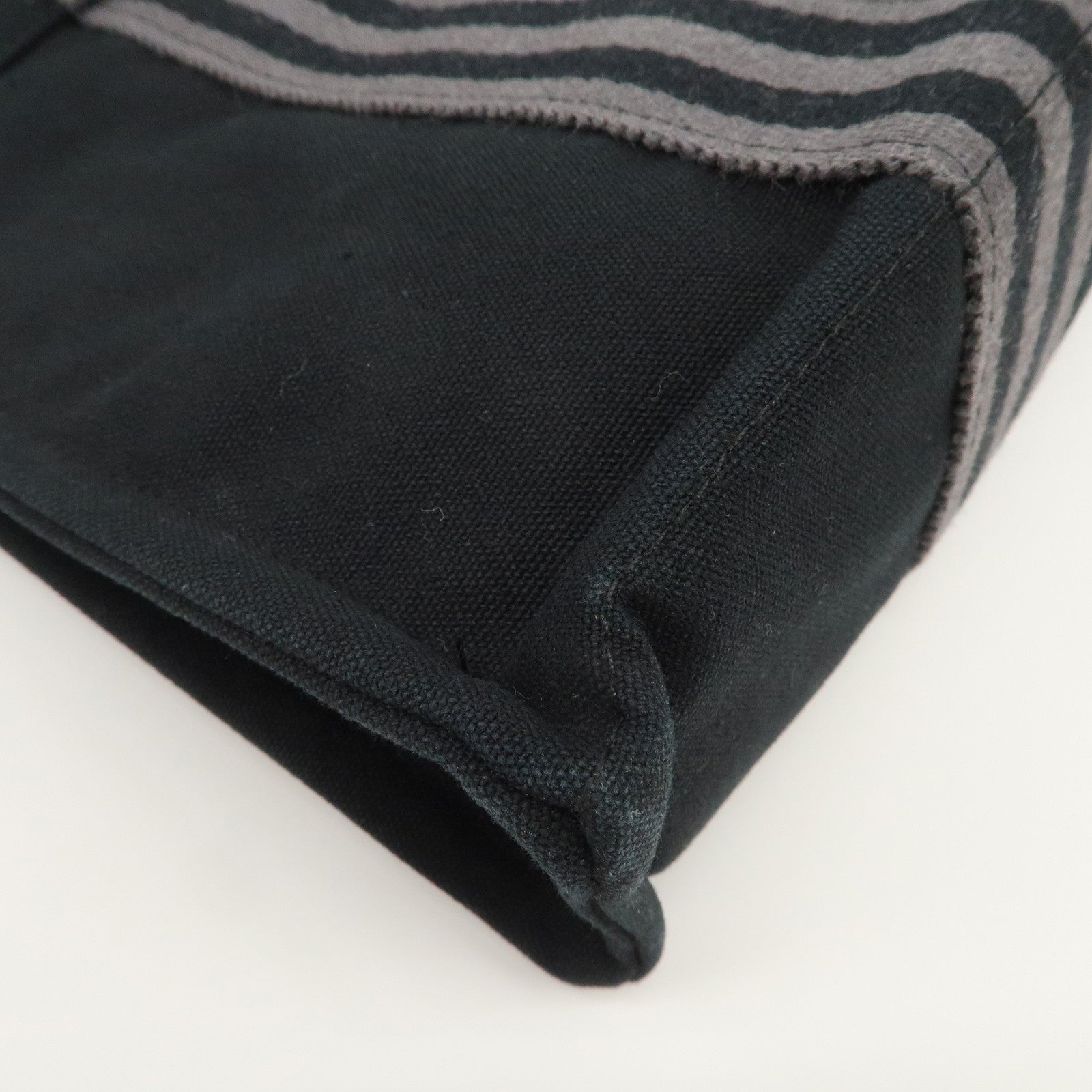 HERMES Fourre Tout PM Cotton Tote Bag Hand Bag Black