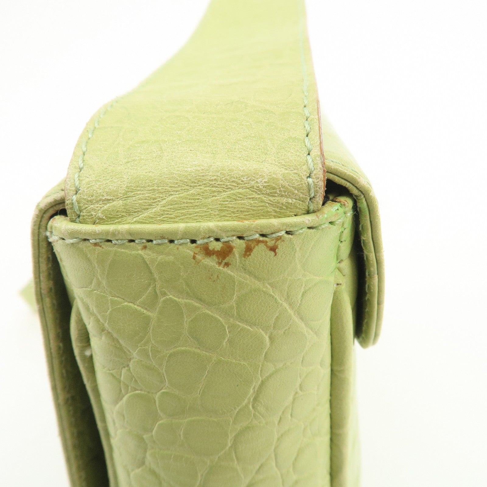 Ferragamo Gancini Embossed Leather Shoulder Bag Light Green