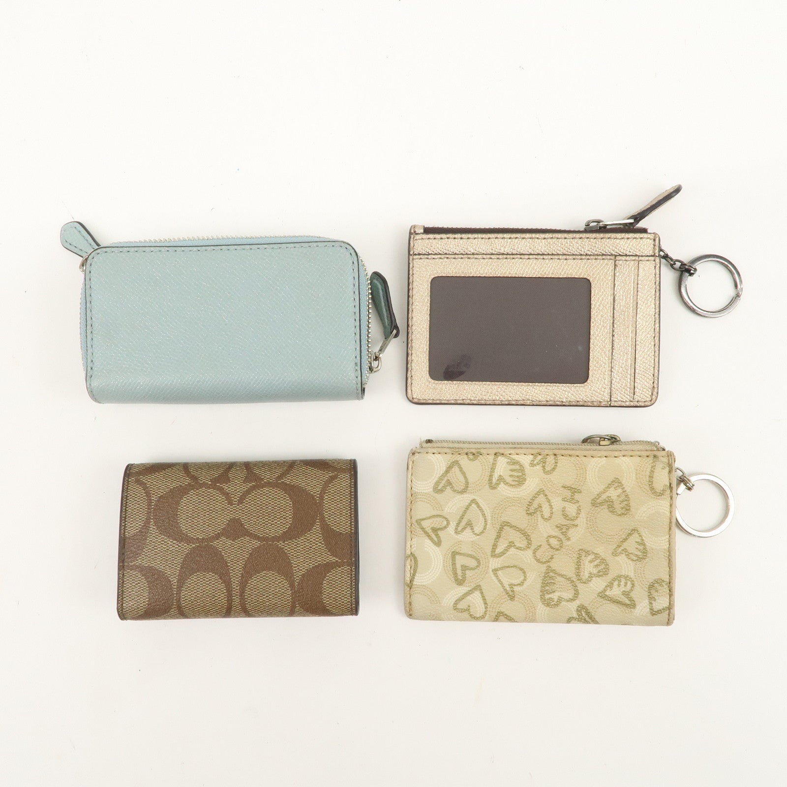 COACH Set Of 4 Card Case Coin Case Key Case Black Red Brown