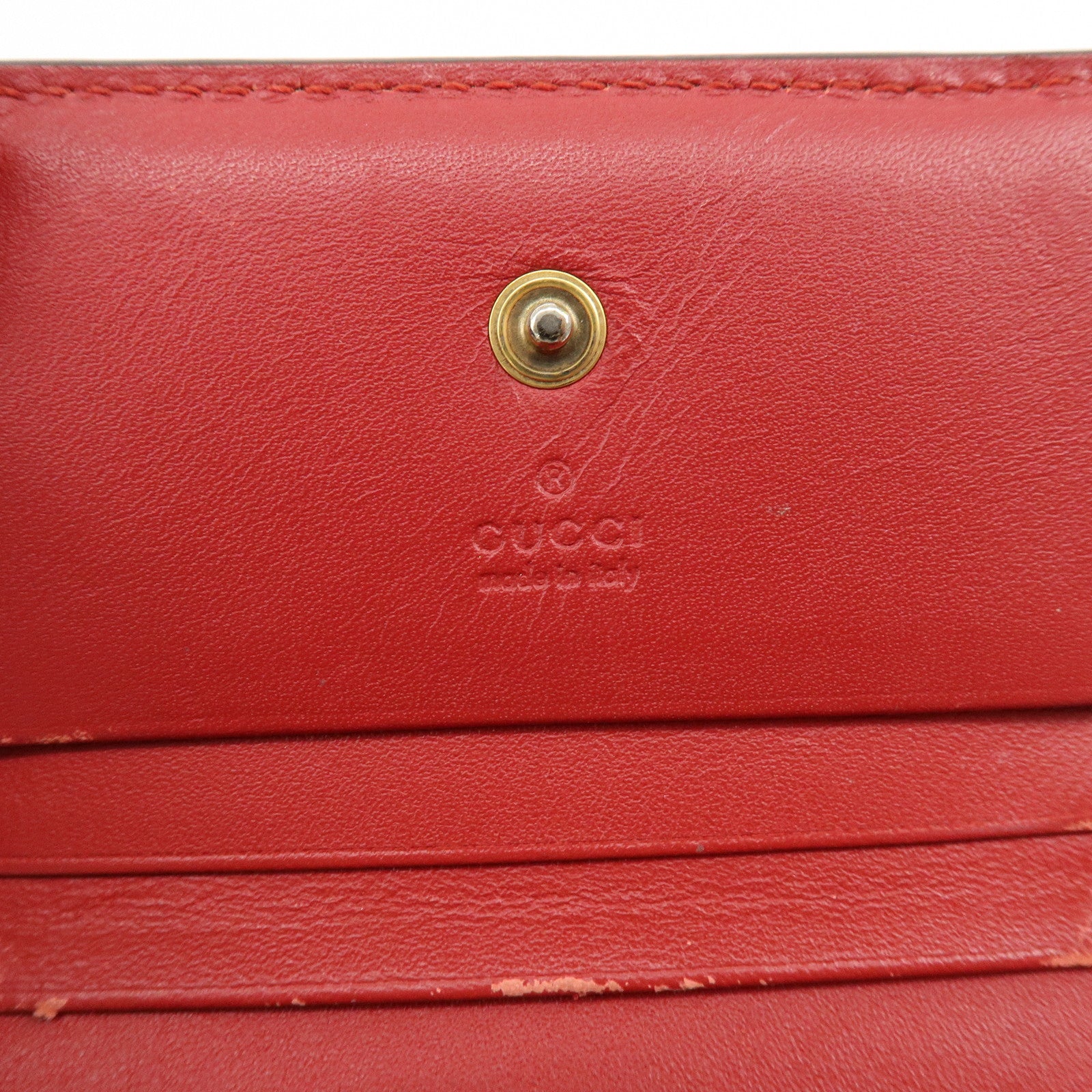 GUCCI Interlocking G GG Supreme Cherry Compact Wallet Beige 476050