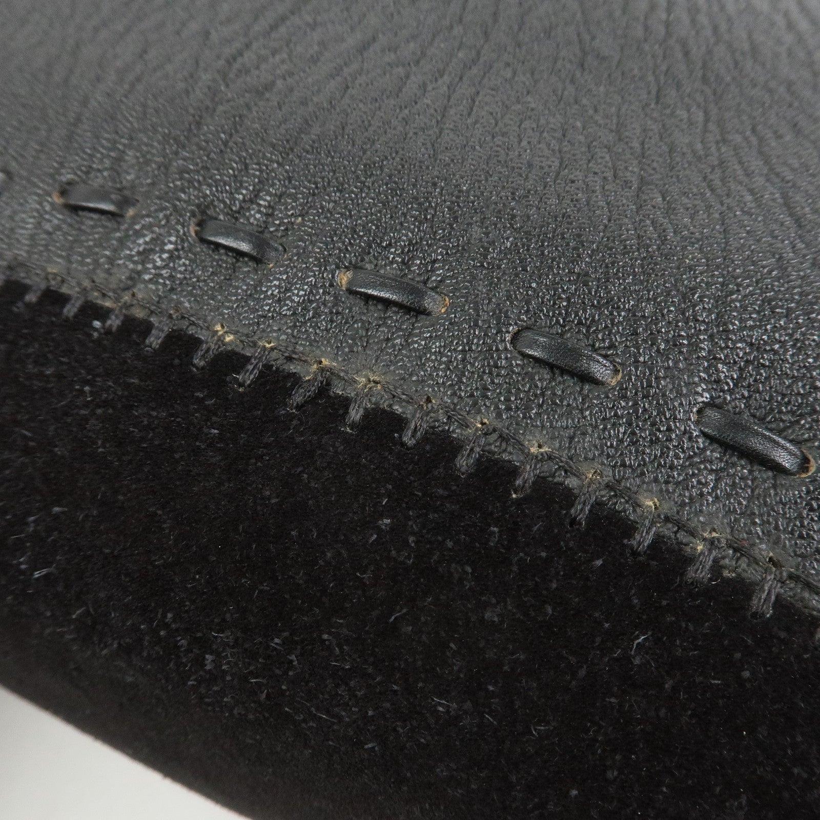 Ferragamo Leather Suede Shoulder Bag Hand Bag Black