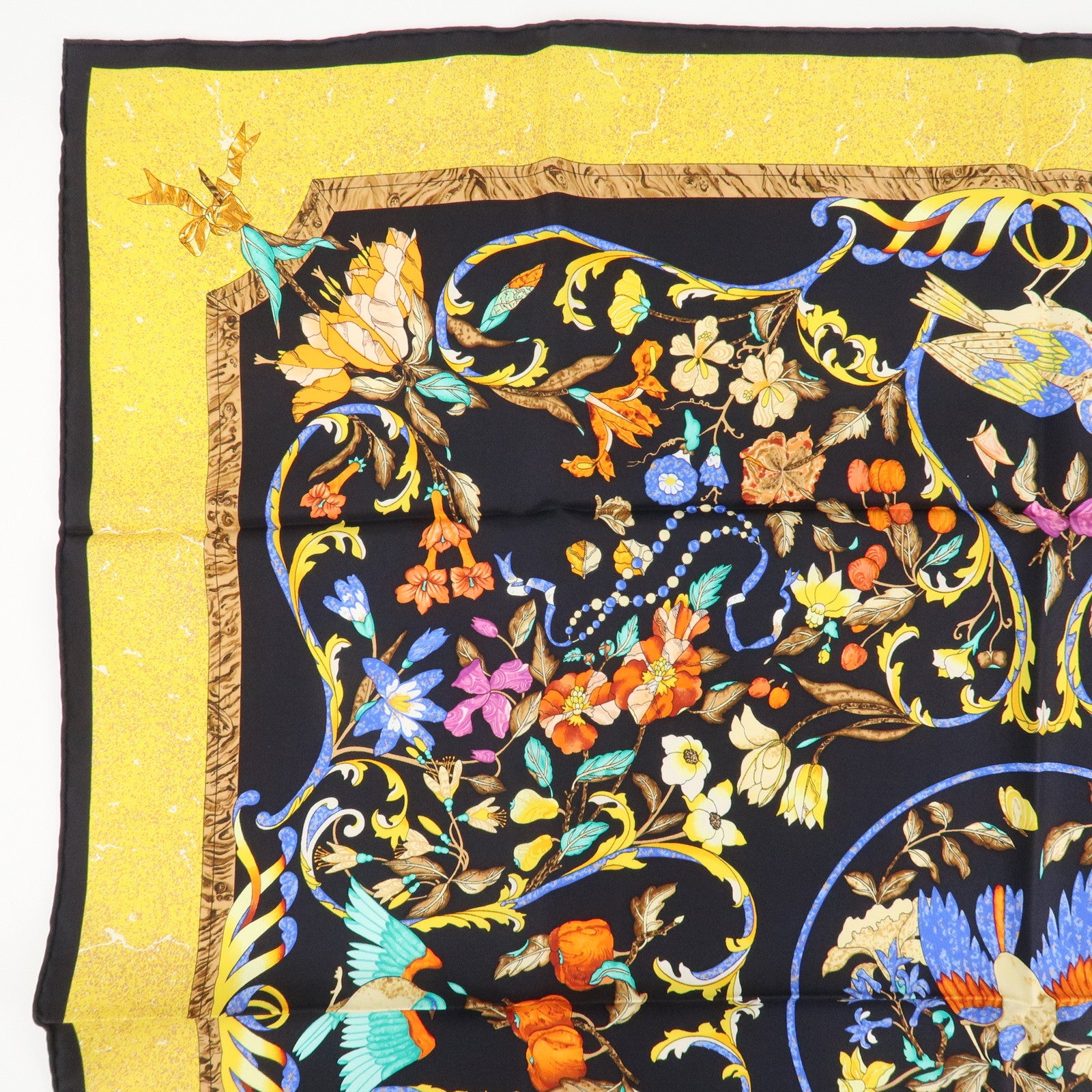HERMES Carre 90 Silk 100% Scarf PIERRES D' ORIENT ET D' OCCIDENT Used