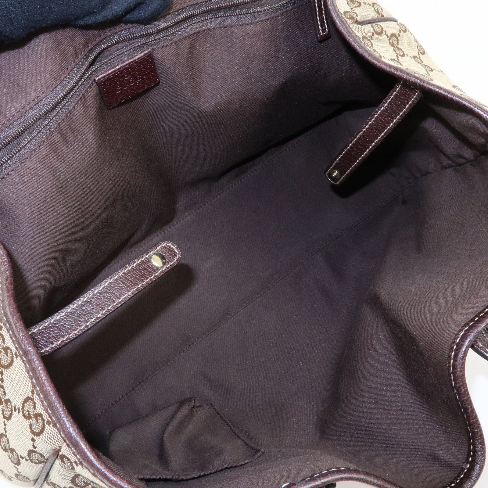 GUCCI Princy Sherry GG Canvas Leather Tote Bag Hand Bag 163805
