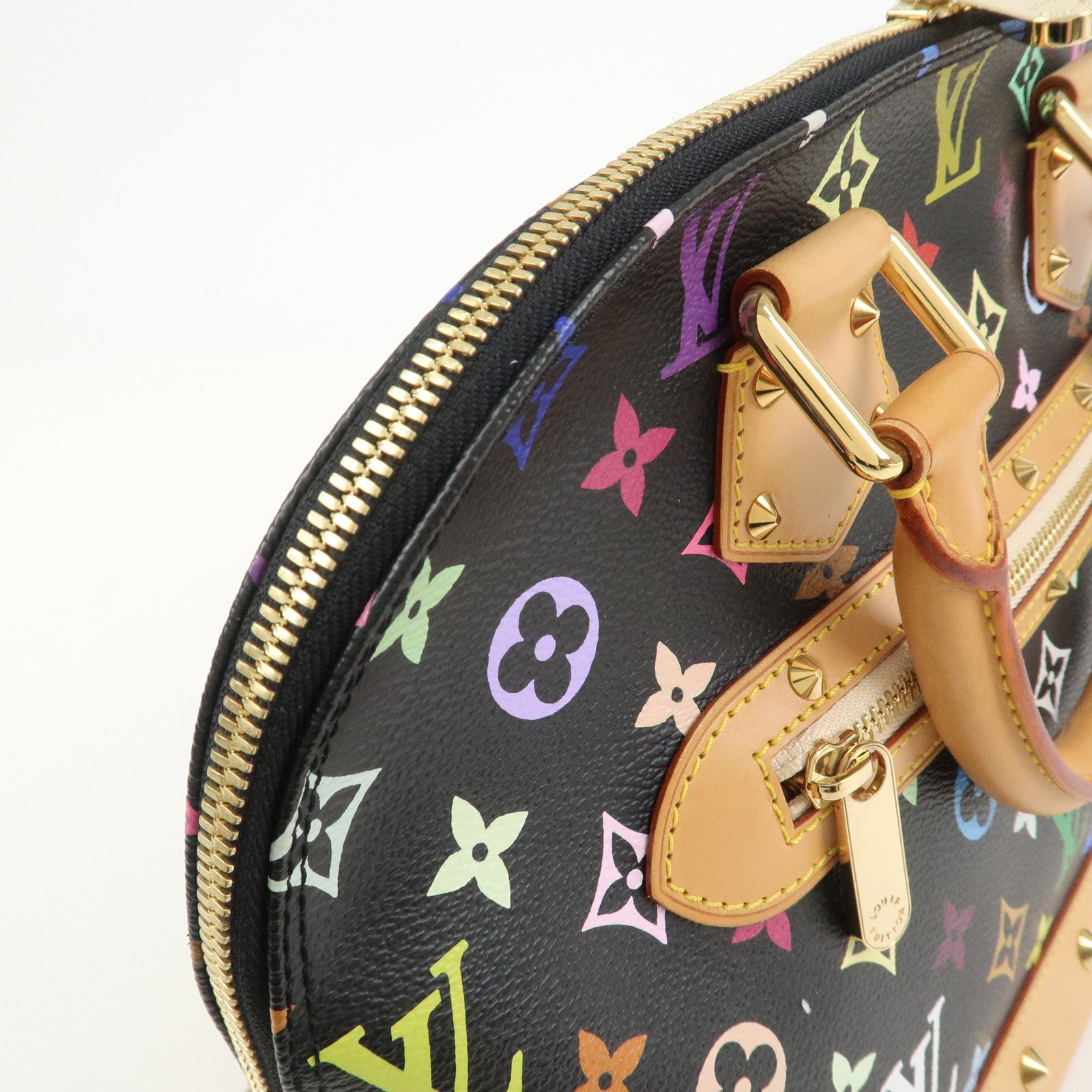 Louis Vuitton Monogram Multicolor Alma Hand Bag Noir M92646