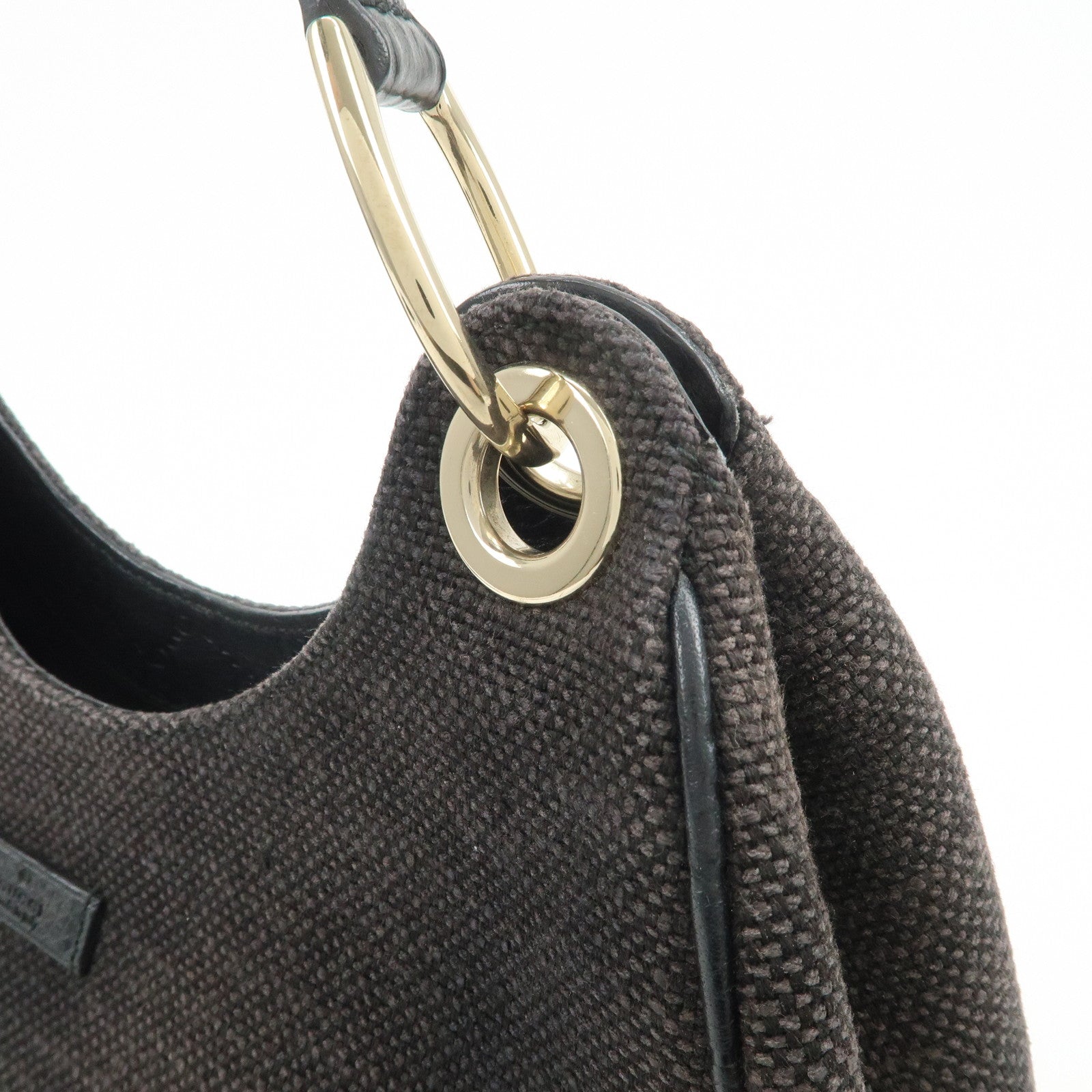 GUCCI Guccissima Leather Canvas Shoulder Bag Hand Bag Brown 257265