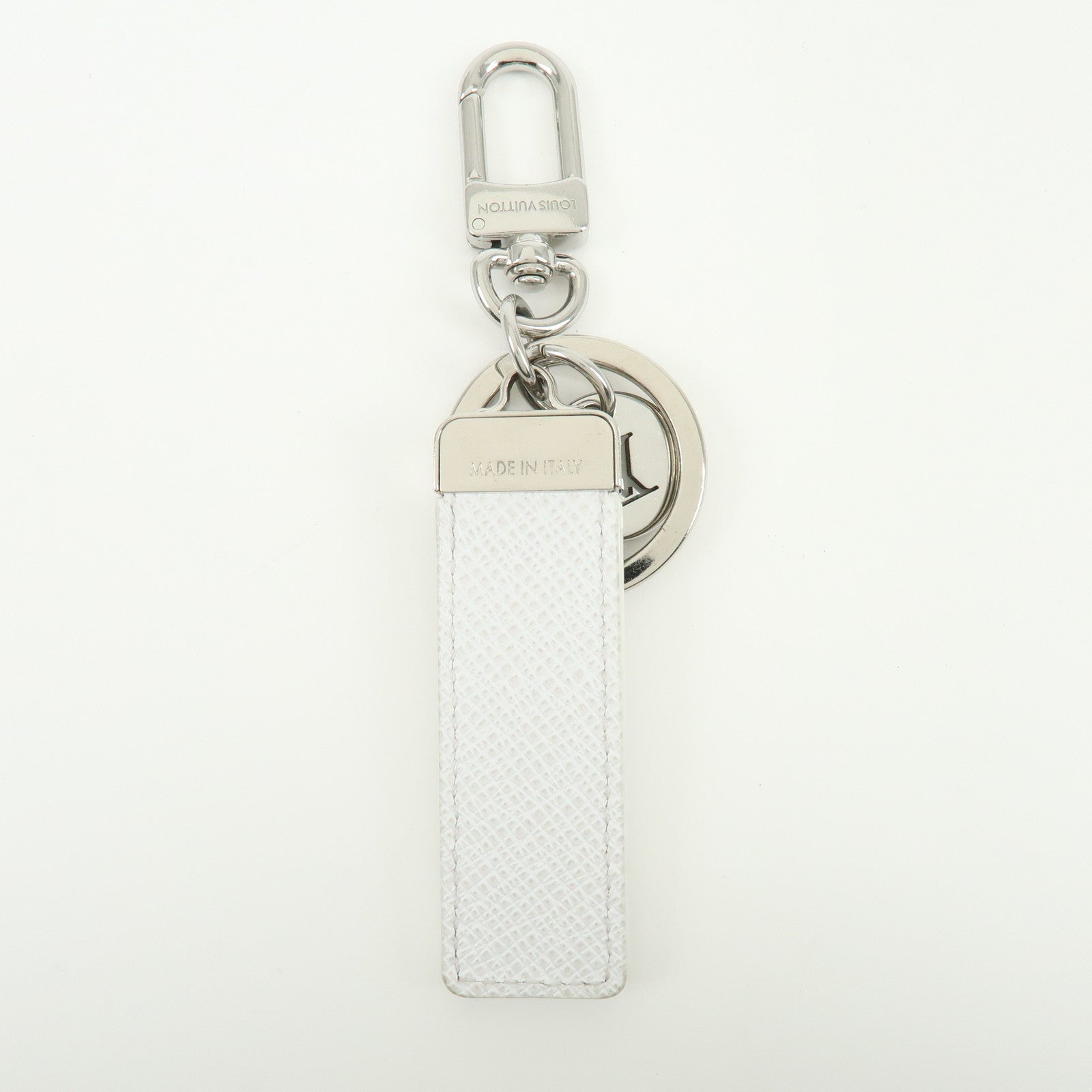 Louis Vuitton Monogram Canvas Taiga Leather Bag Charm Blanc M01347