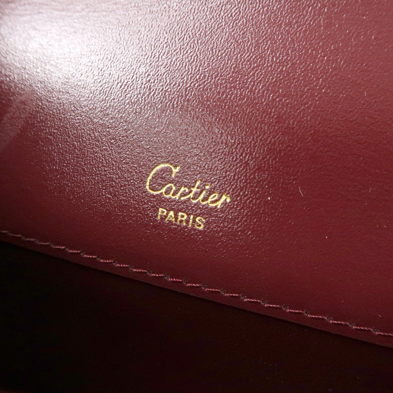 Cartier Must de Cartier Leather Shoulder Bag Crossbody Bag Bordeaux