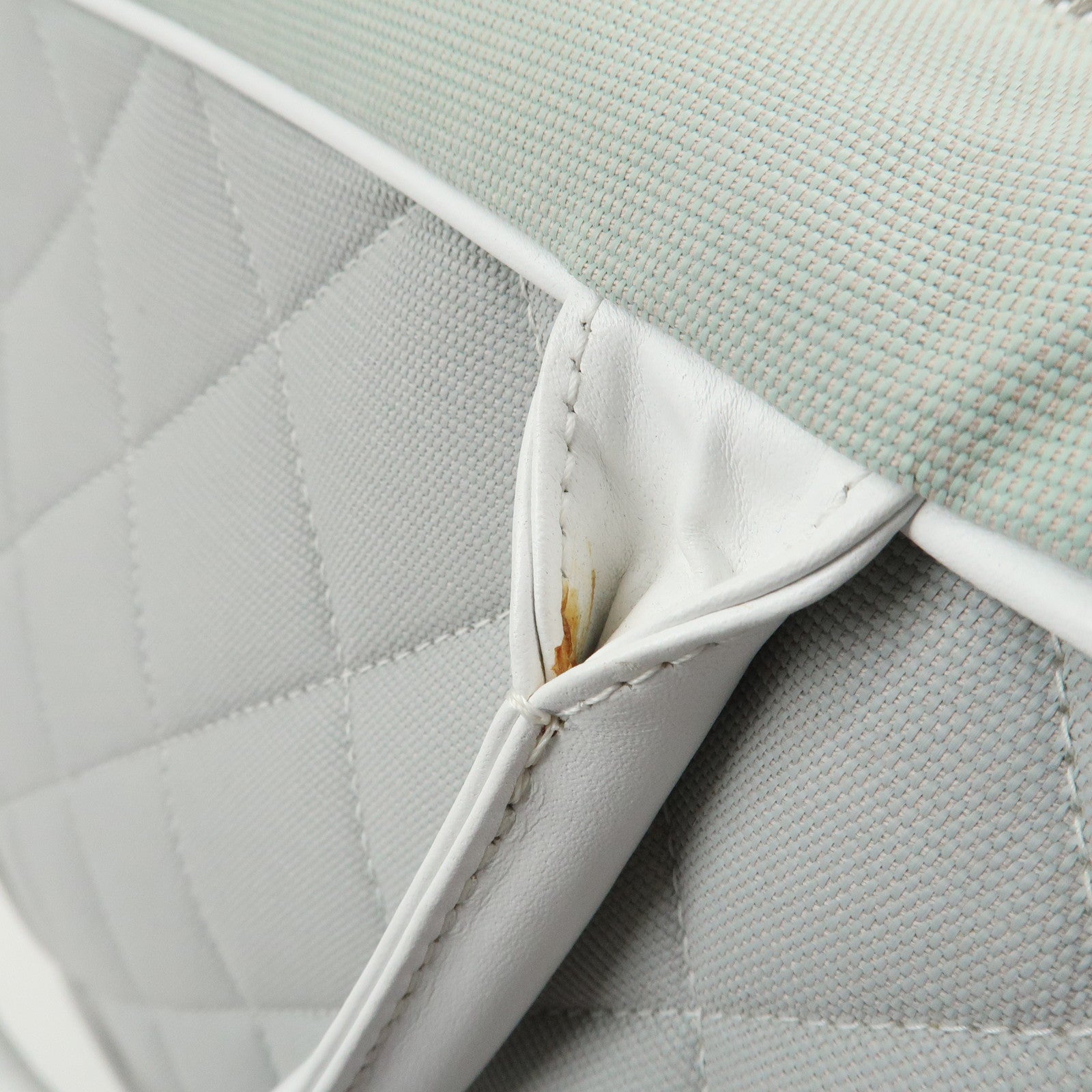 CHANEL Sports Line COCO Mark Canvas Leather Hand Bag Gray White