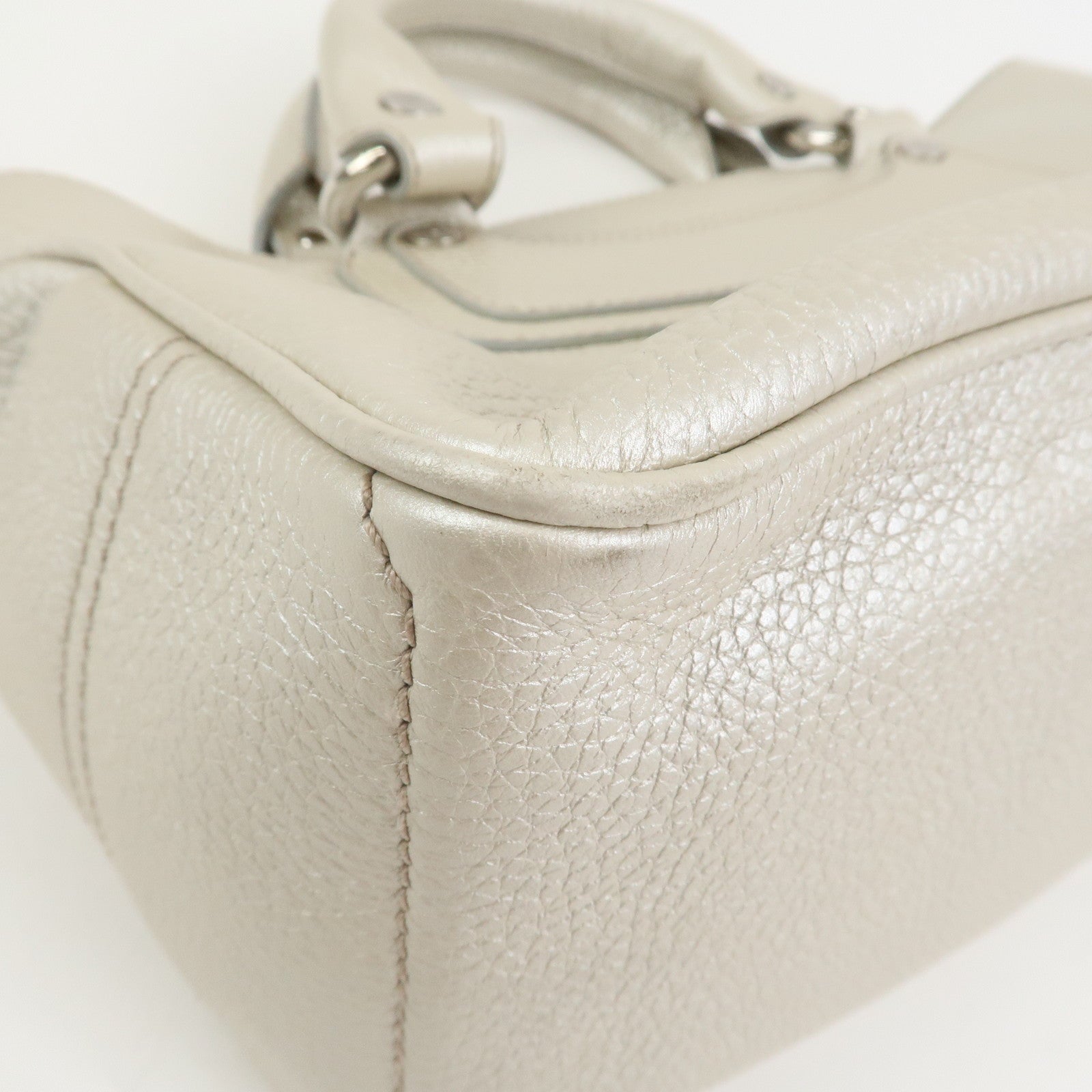 CELINE Macadam Engraved Leather Boogie Bag Hand Bag Gold