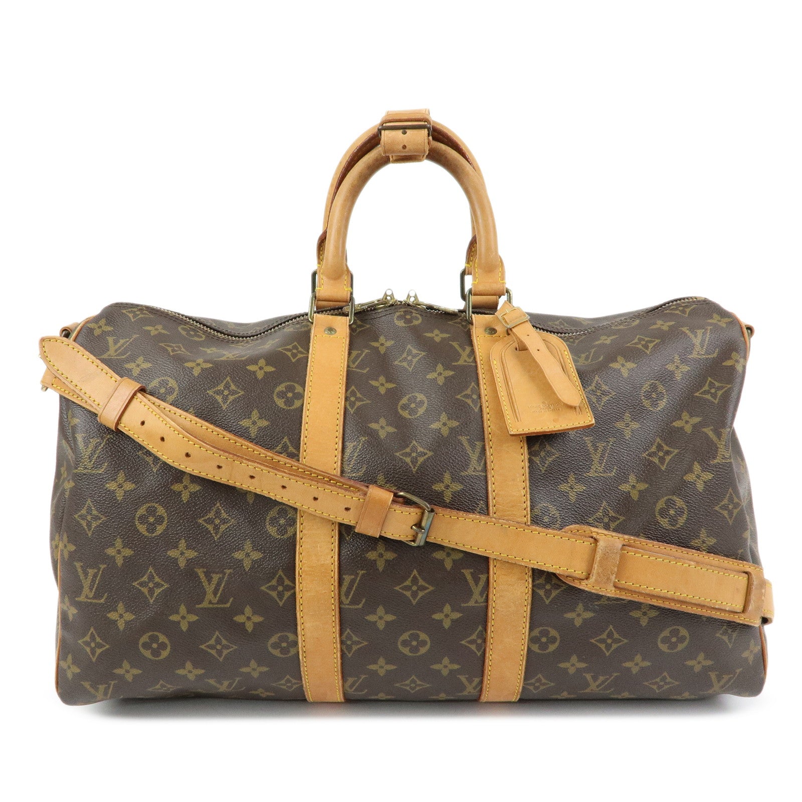 Louis Vuitton Monogram Keep All Bandouliere 45 Boston Bag M41418