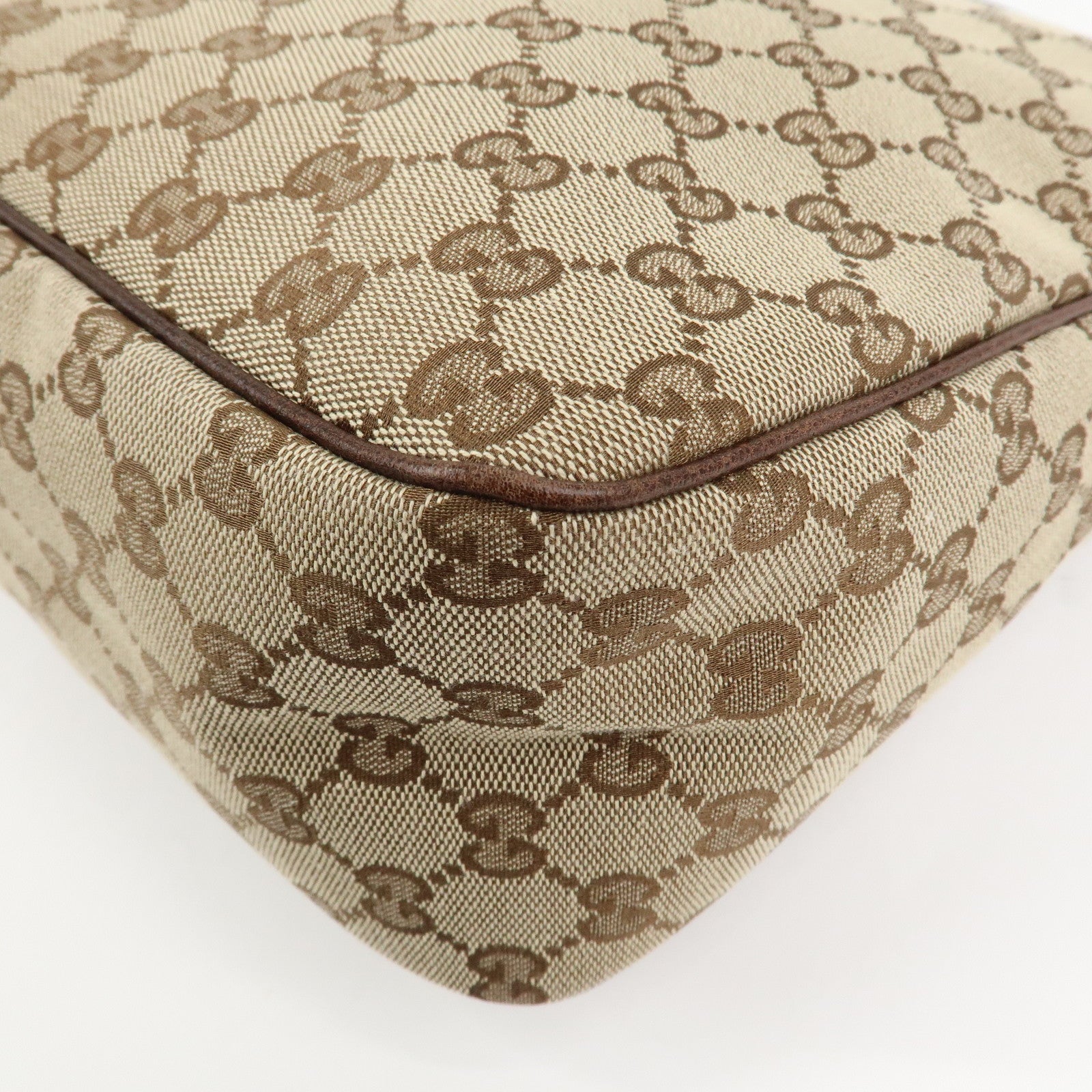 GUCCI Front Pocket Shoulder Bag Hand Bag Brown 153025