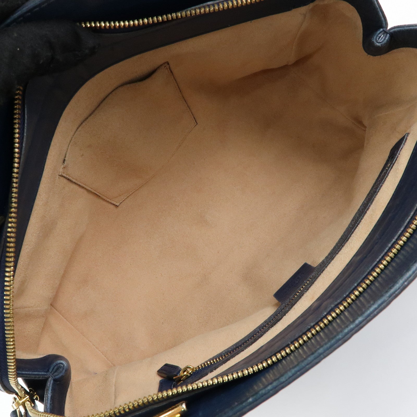 GUCCI Guccissima Leather Chain Tote Bag Shoulder Bag Navy 453773