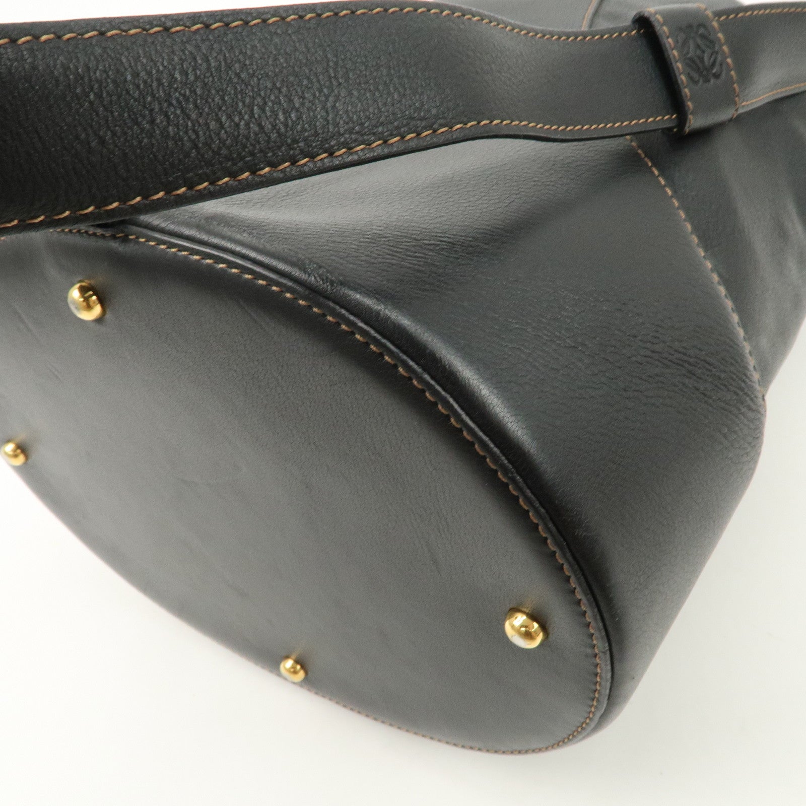 LOEWE Anton Leather Shoulder Bag Cross Body Bag Black Used