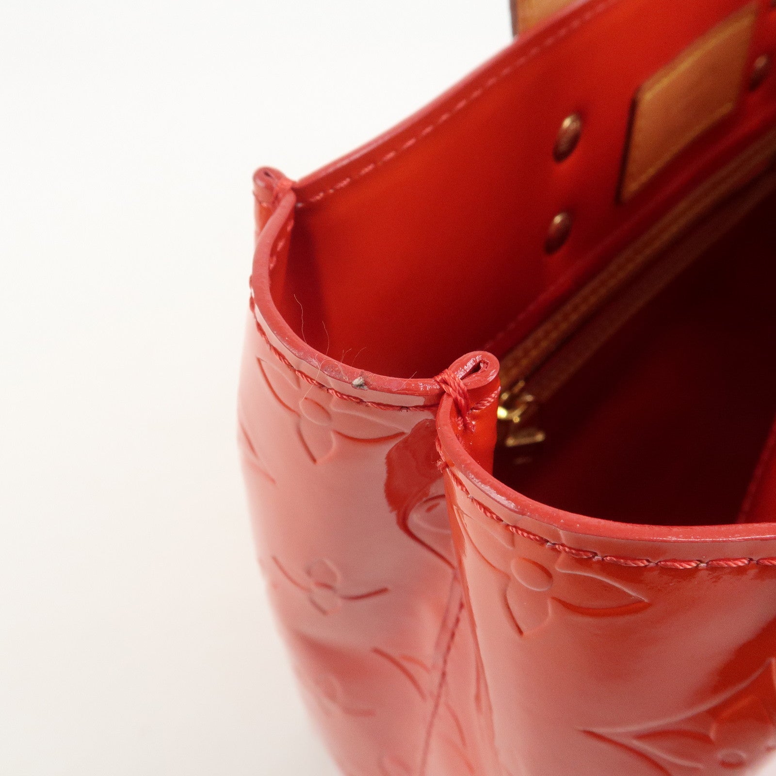 Louis Vuitton Monogram Vernis Lead PM Hand Bag Rouge M91088