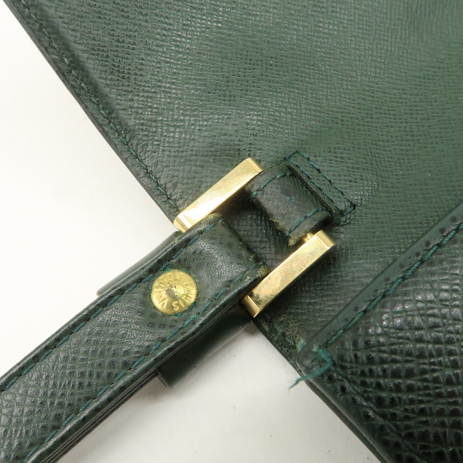 Louis Vuitton Taiga Leather Selenga Clutch Bag Epicea M30784 Used