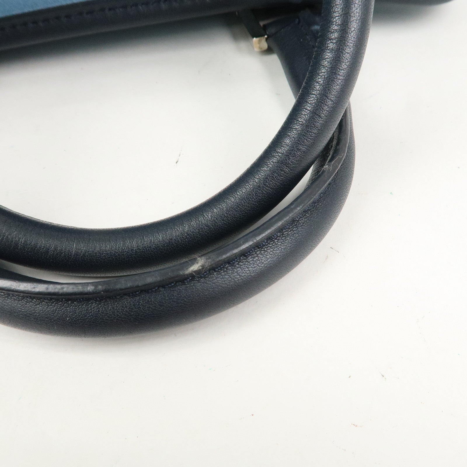 LOEWE Anagram Suede Leather Amazona 28 Hand Bag Blue