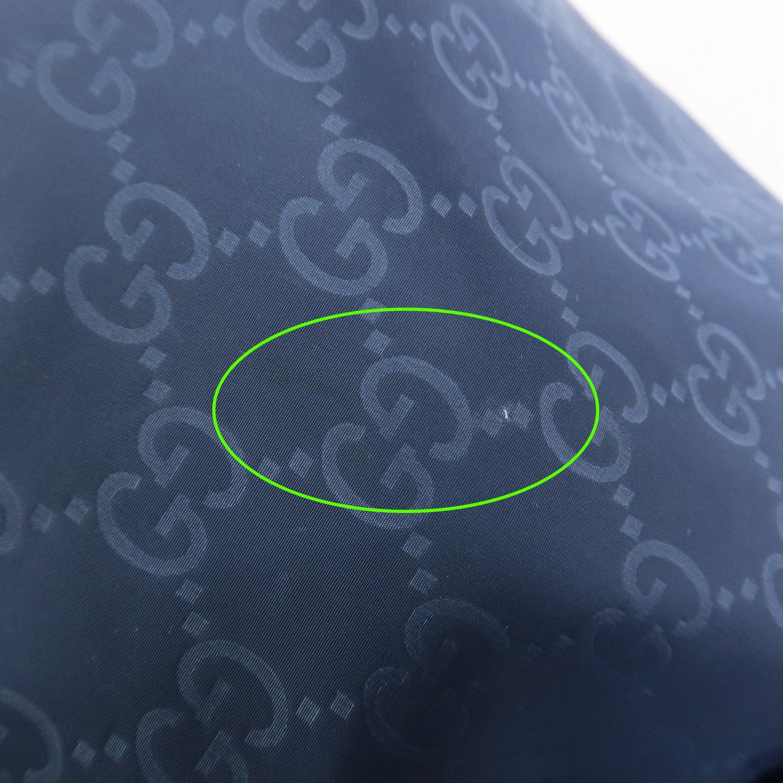 GUCCI GG Nylon Leather Backpack Rucksack Navy 387071