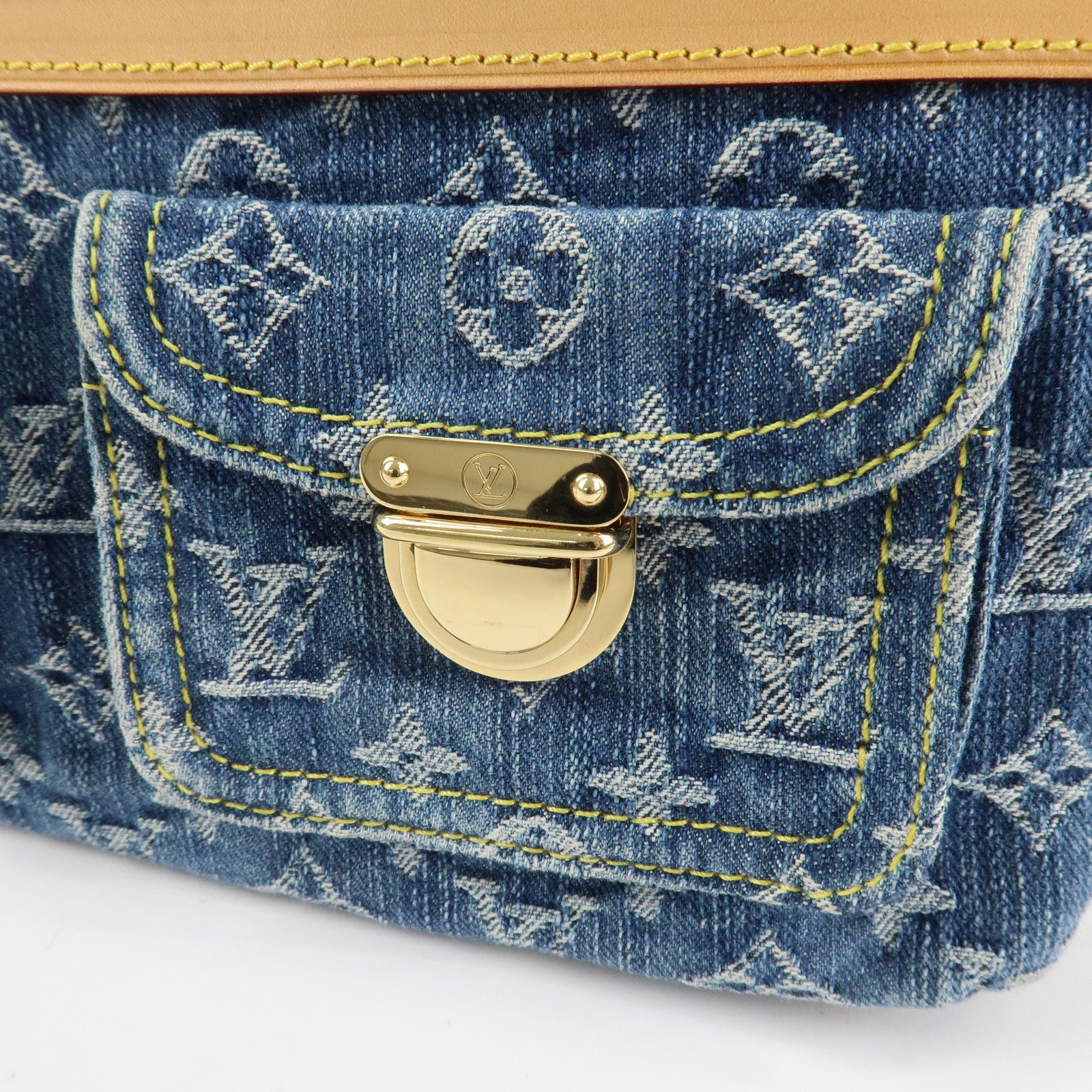 Louis Vuitton Monogram Denim Baggy PM 2Way Bag Shoulder Bag M95049 Used
