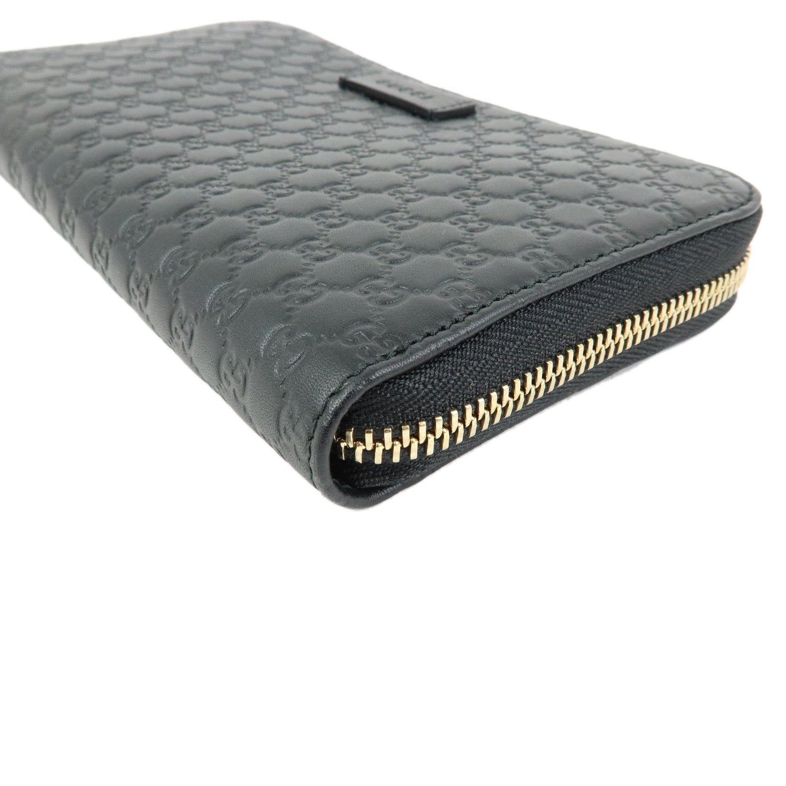 GUCCI Microguccissima Leather Zippy Long Wallet Black 449391