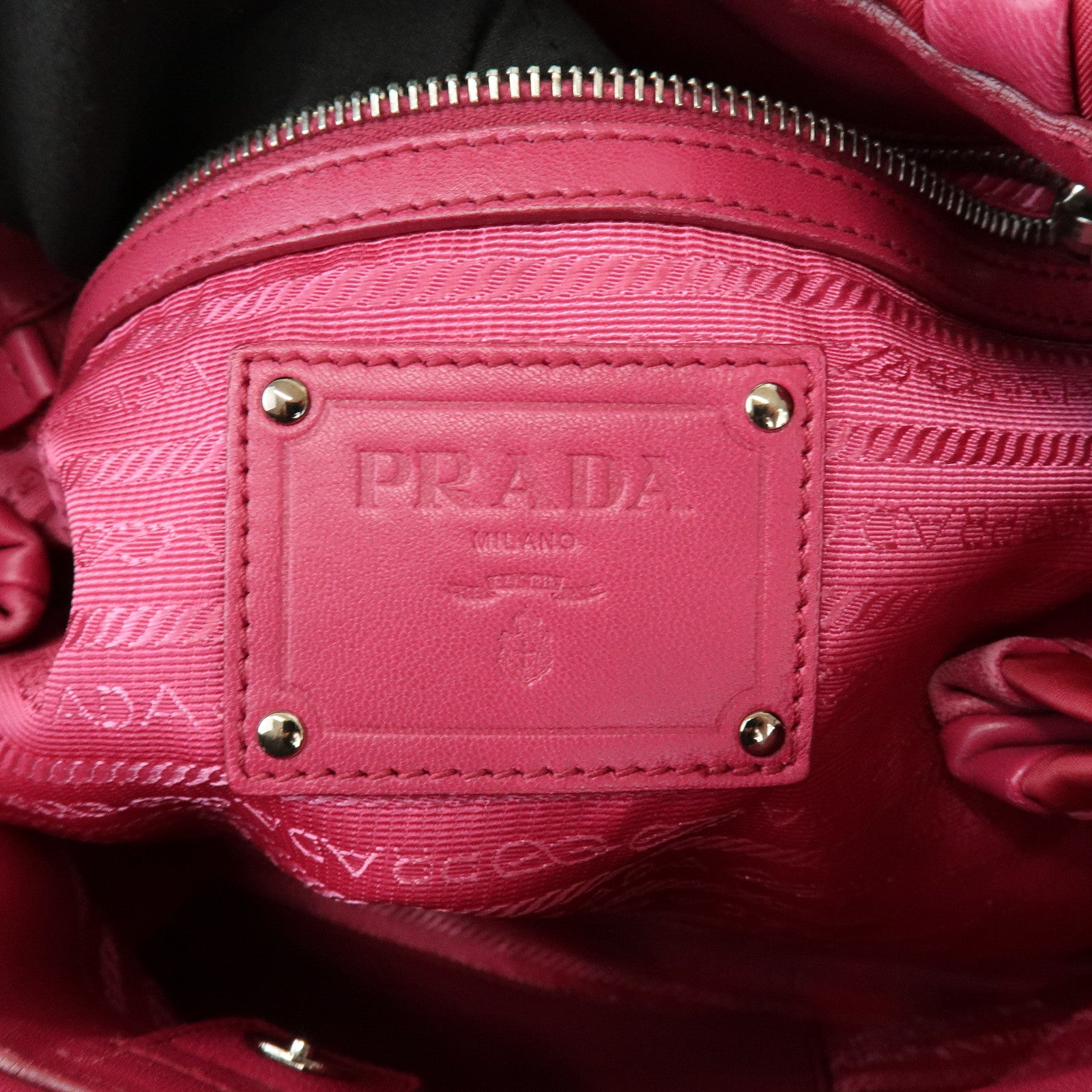 PRADA Nappa Leather Nylon Hand Bag Shoulder Bag Pink BR3994