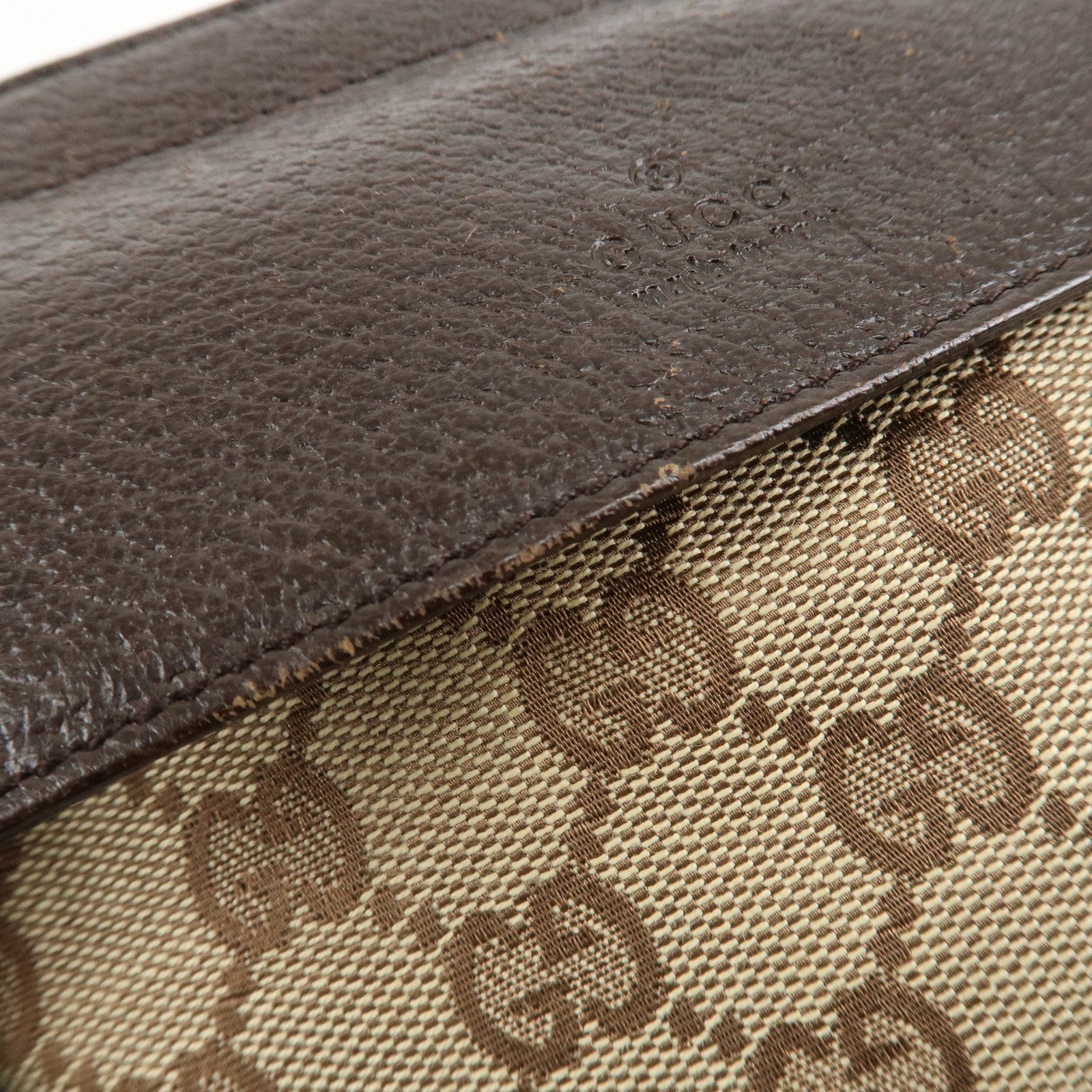 GUCCI GG Canvas Leather Waist Bag Crossbody Bag Beige Brown 28566 Used