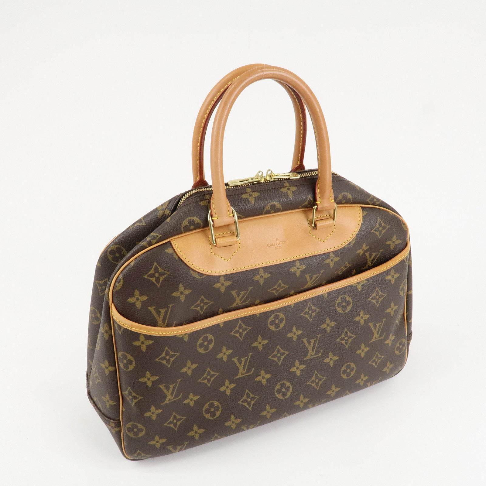 Louis Vuitton Monogram Deauville Hand Bag Brown M47270 Used