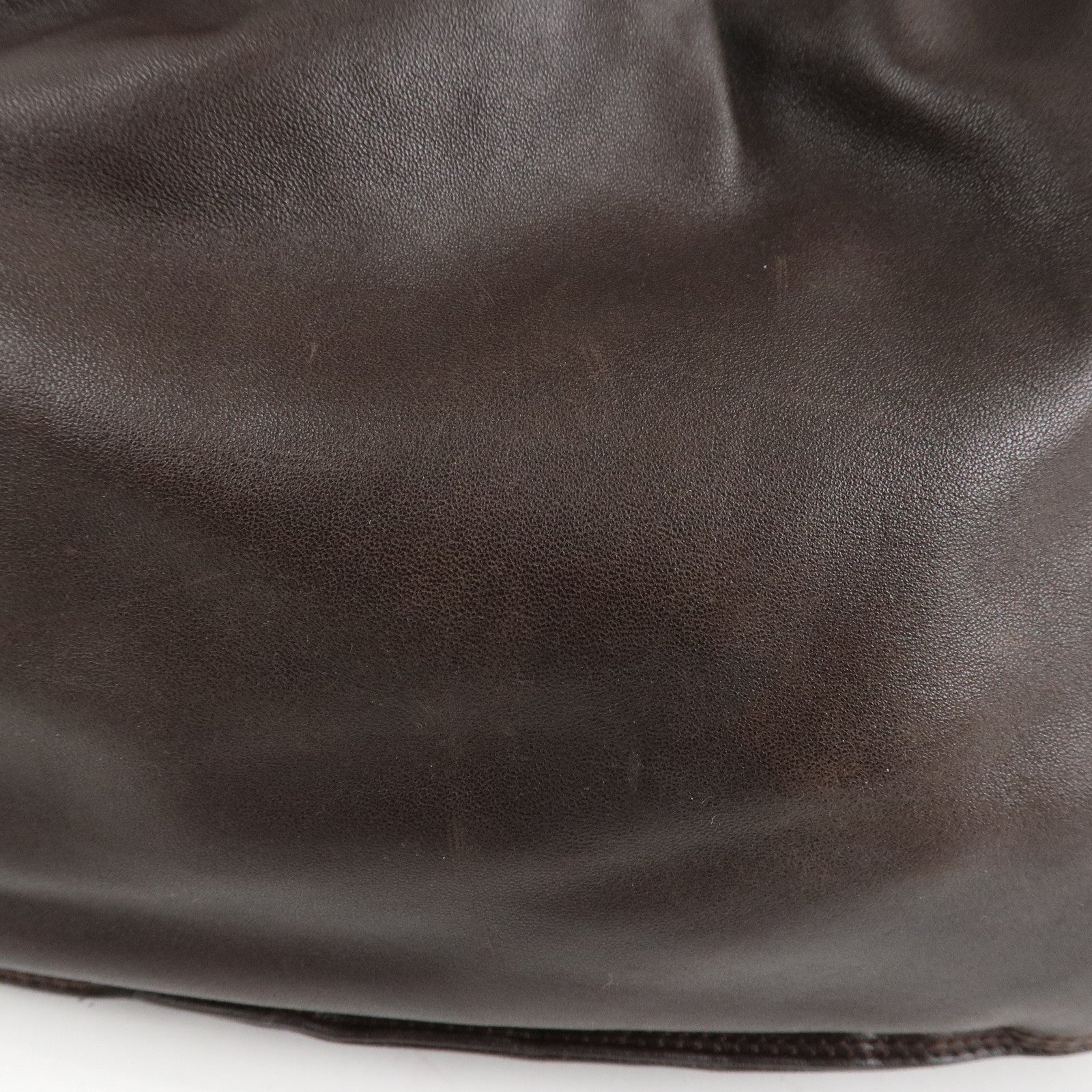 LOEWE Anagram Nappa Leather Shoulder Bag Brown Used