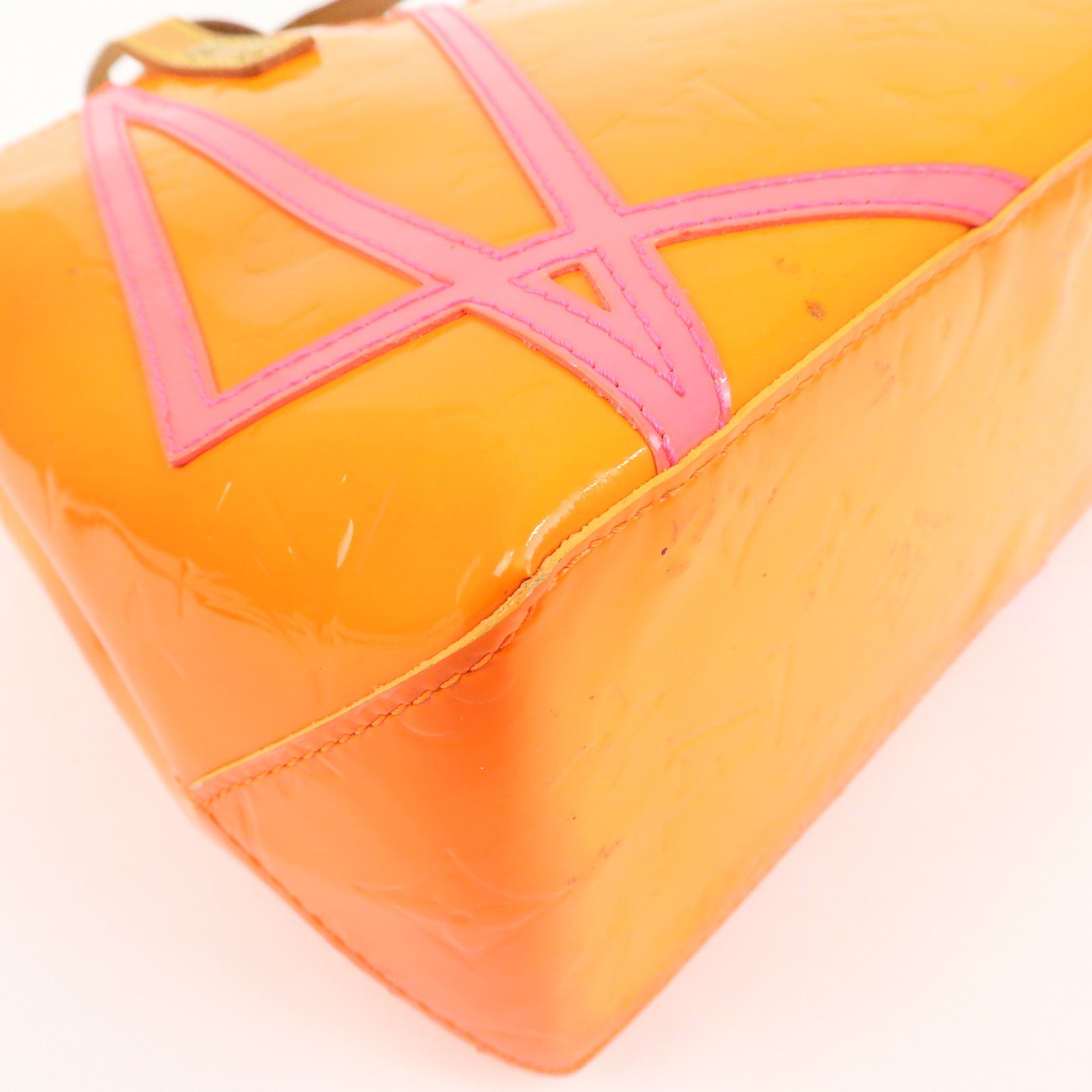 Louis Vuitton Monogram Vernis Leather Lead PM Hand Bag Orange