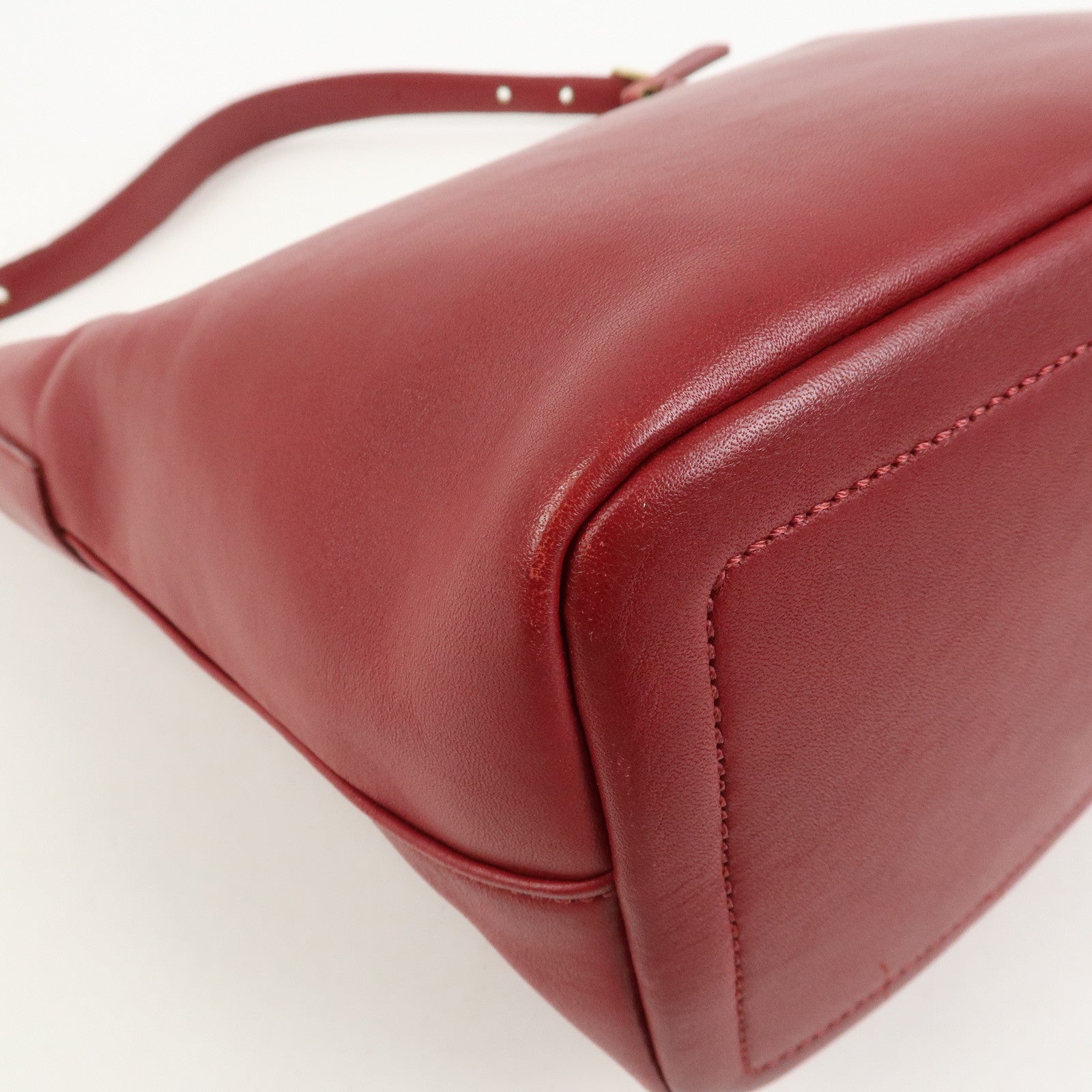COACH Leather Shoulder Bag Hand Bag Red