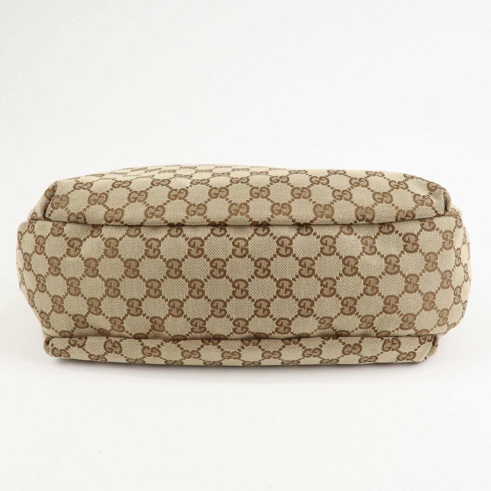 GUCCI GG Canvas Shoulder Bag Hand Bag Beige Brown 211933