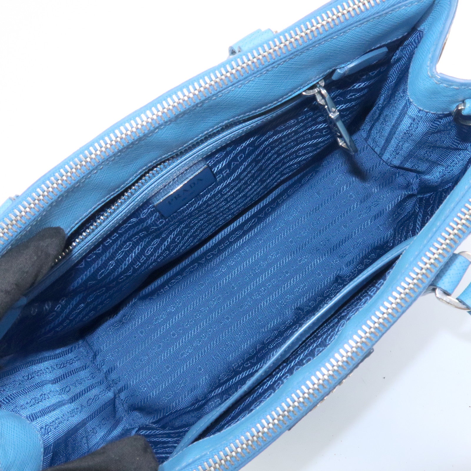 PRADA Traingle Logo Galleria 2Way Shoulder Bag Hand Bag 1BA863