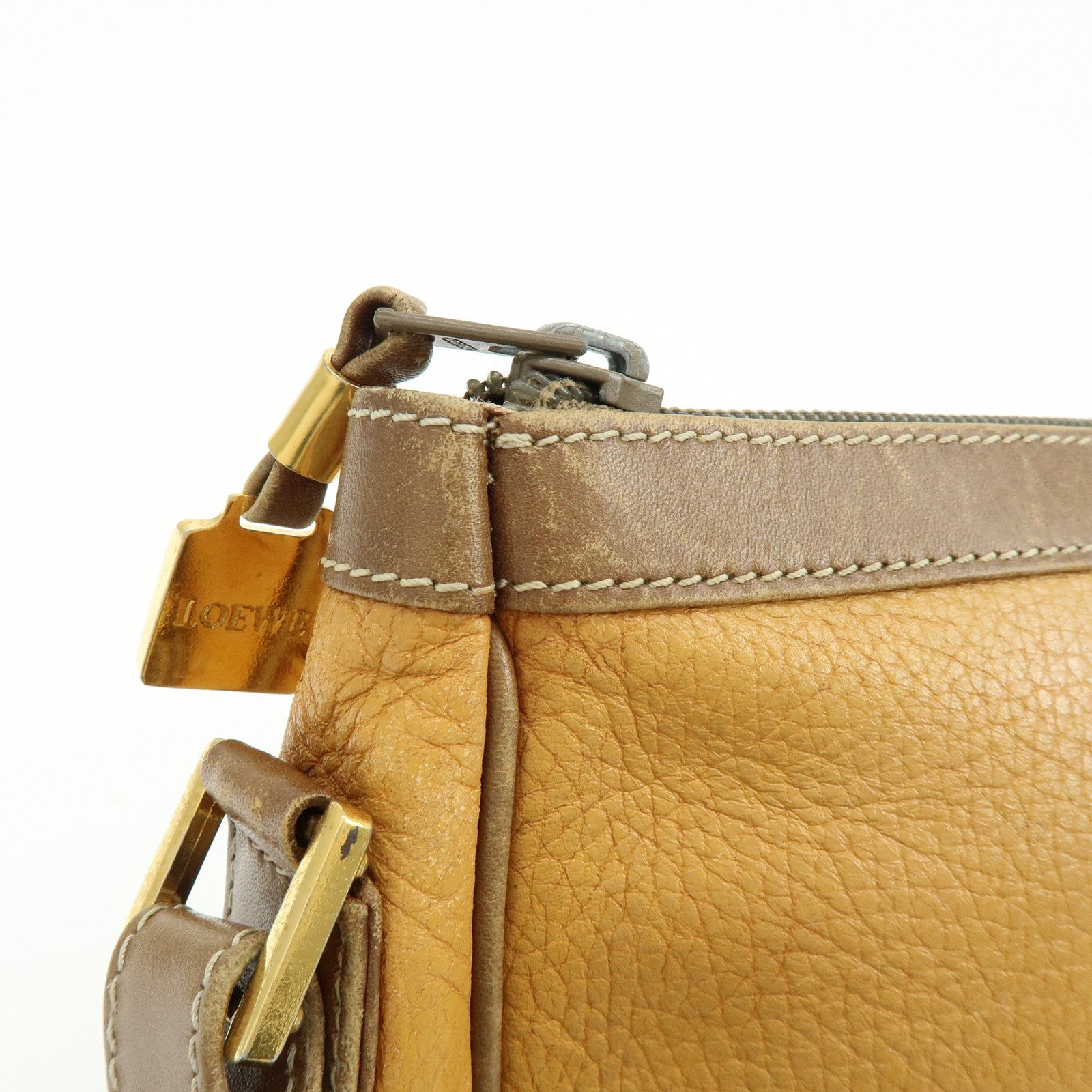 LOEWE Anagram Leather Shoulder Bag Crossbody Bag Brown