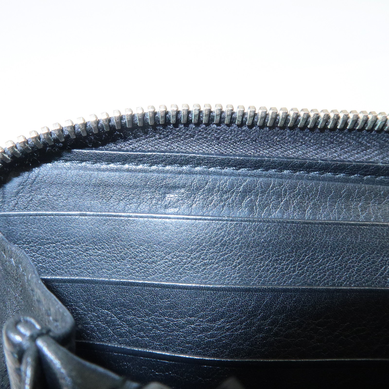 GUCCI Bamboo Logo Leather Round Zippy Wallet Black 224253