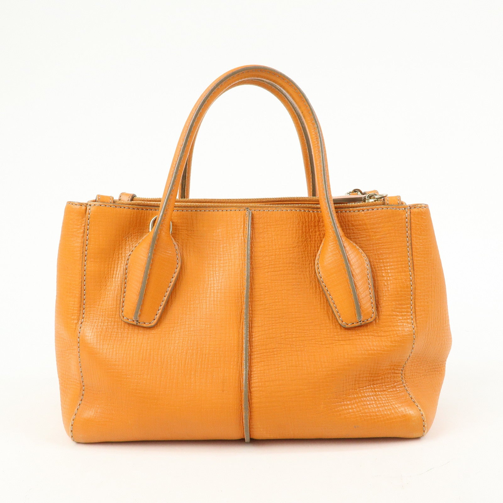 TOD'S D Styling Leather 2Way Bag Hand Bag Shoulder Bag Orange