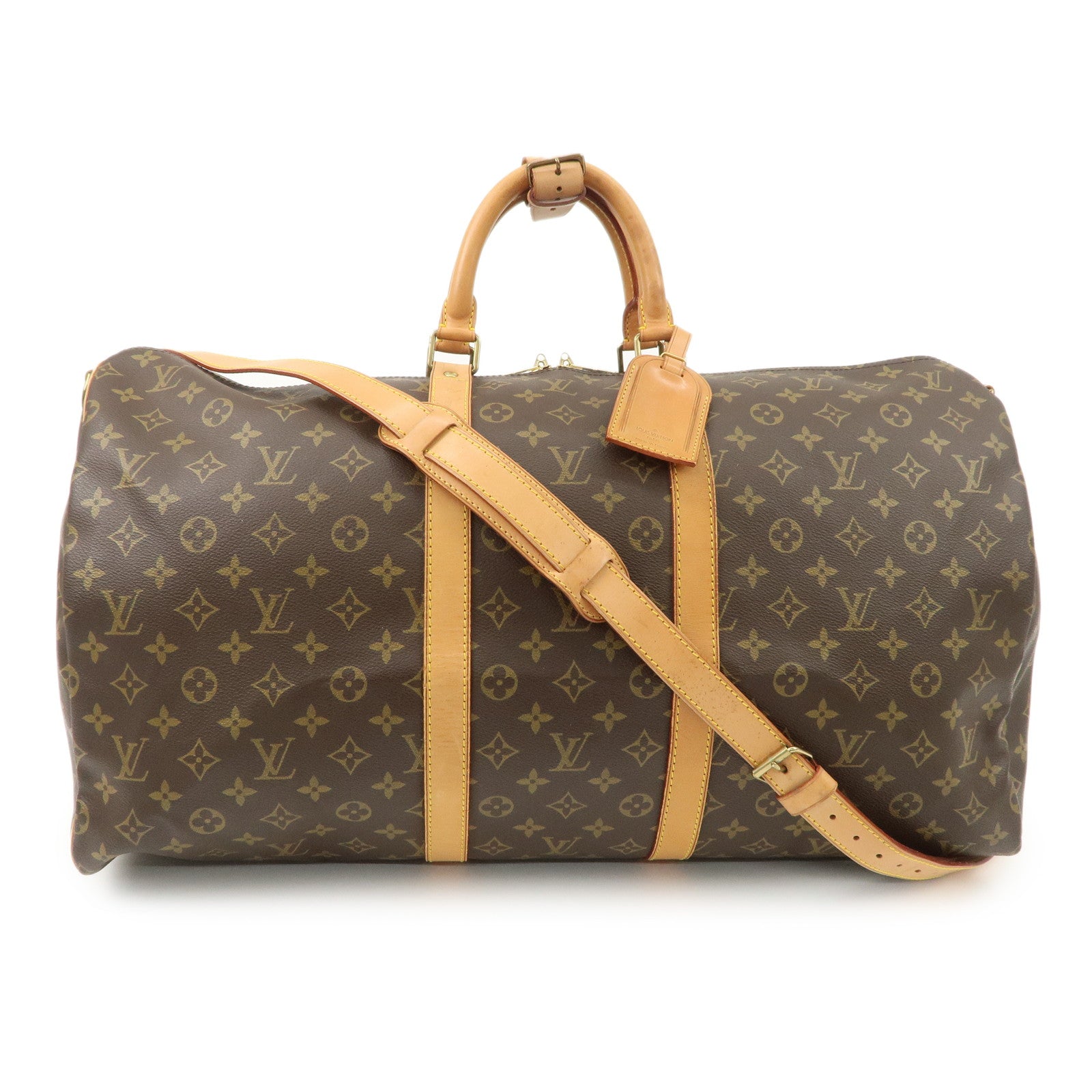 Louis Vuitton Keep All Bandouliere 55 Boston Bag Brown M56714