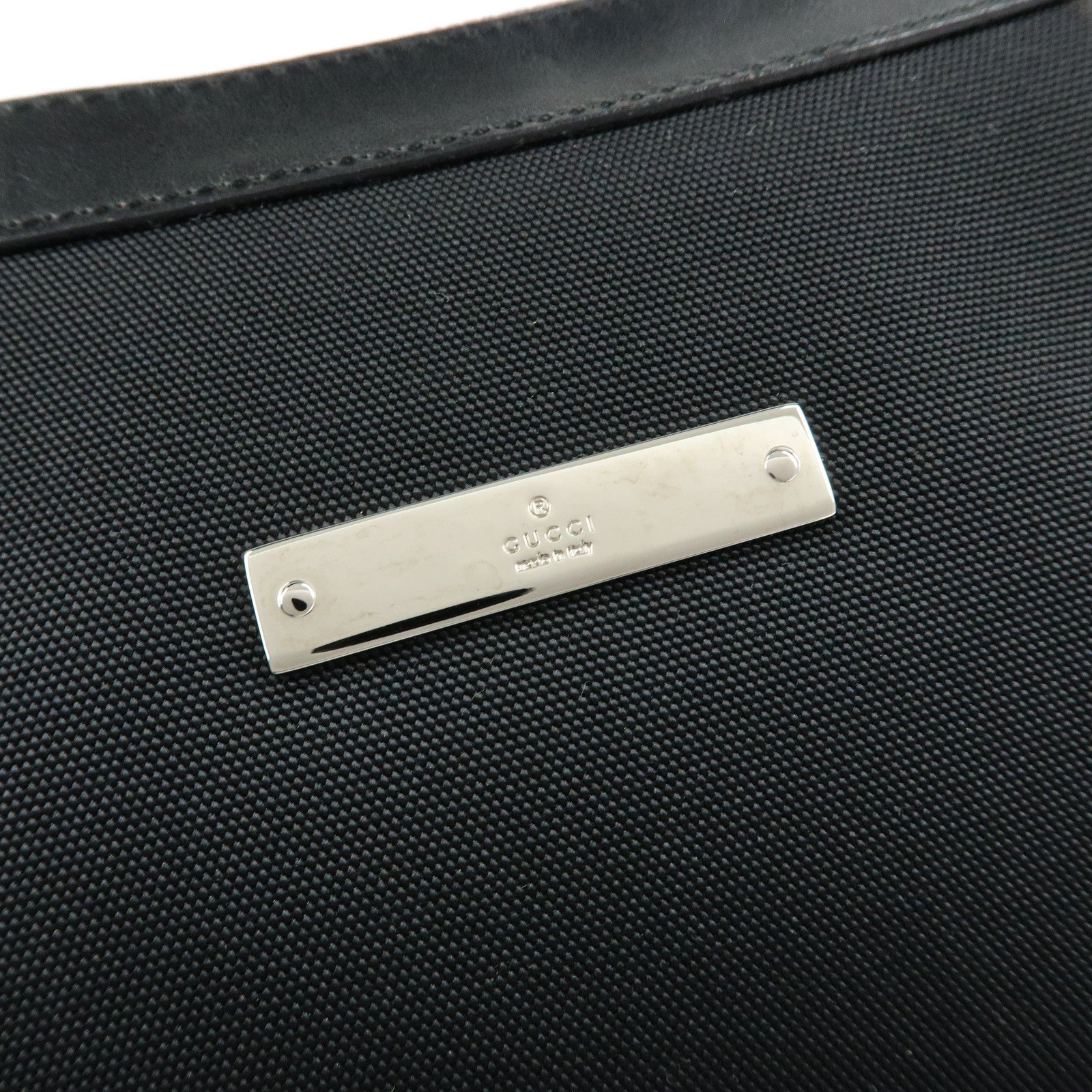 GUCCI Nylon Leather Shoulder Bag Crossbody Bag Black 34037