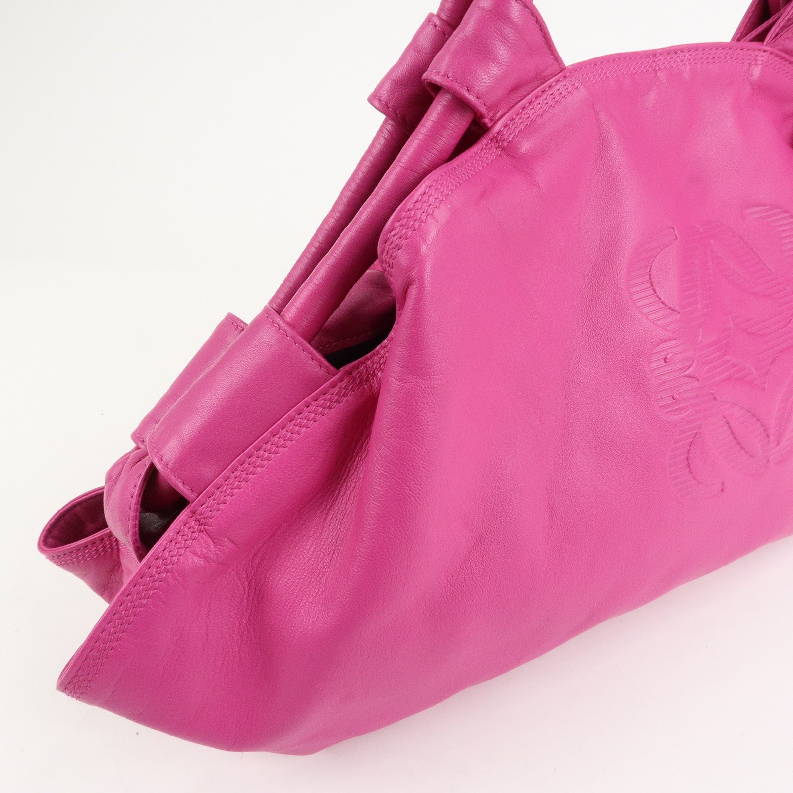 LOEWE Anagram Nappa Aire Leather Hand Bag Tote Bag Fuchsia Pink