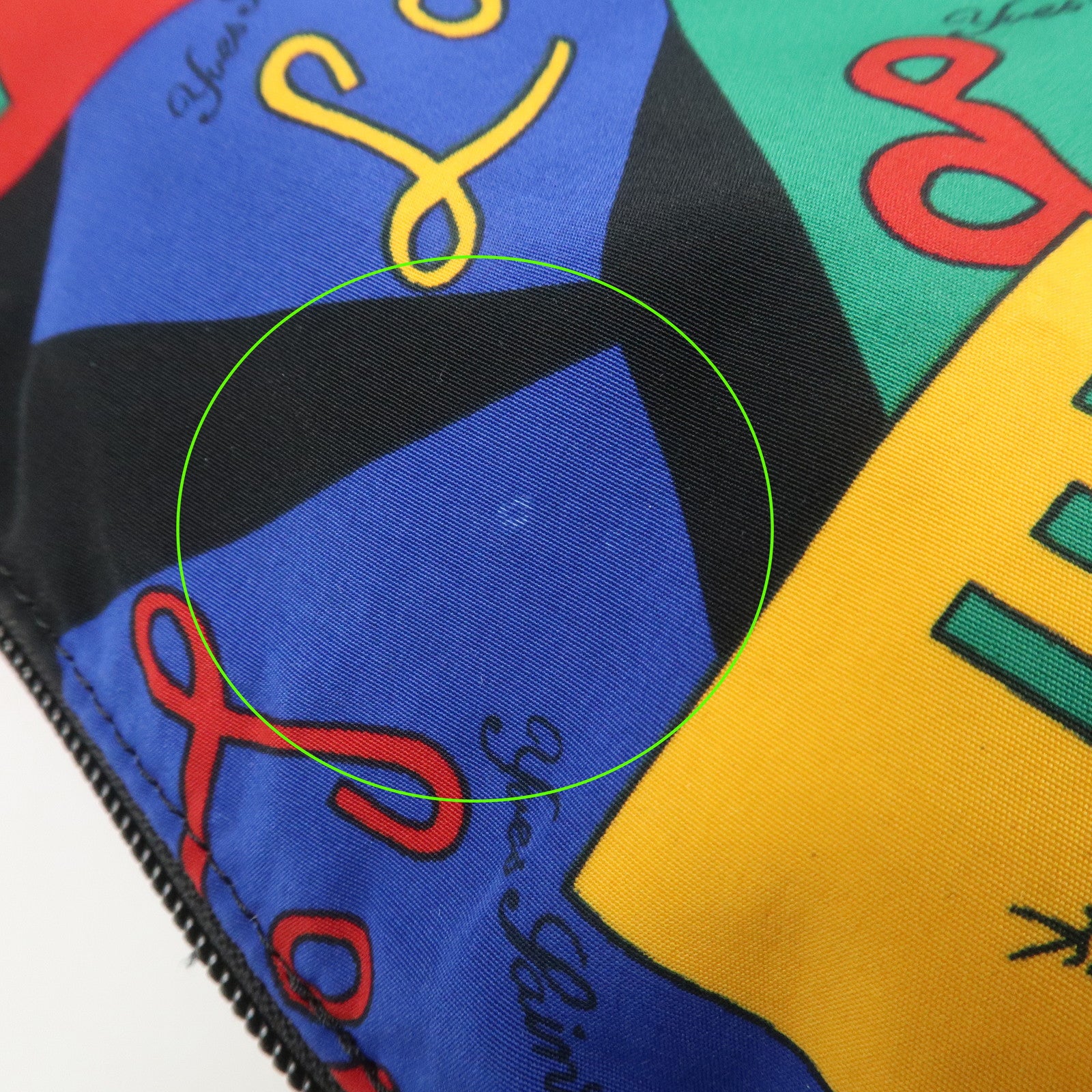 SAINT LAURENT Logo Nylon Black Hand Bag Multicolor