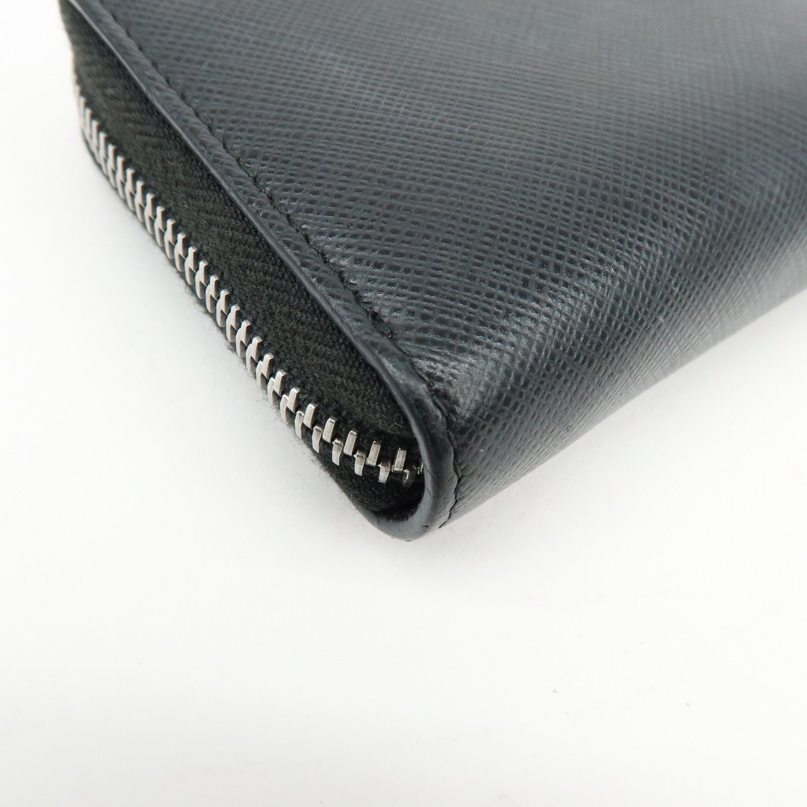 PRADA Saffiano Leather Compact Wallet Coin Case Card Case Black