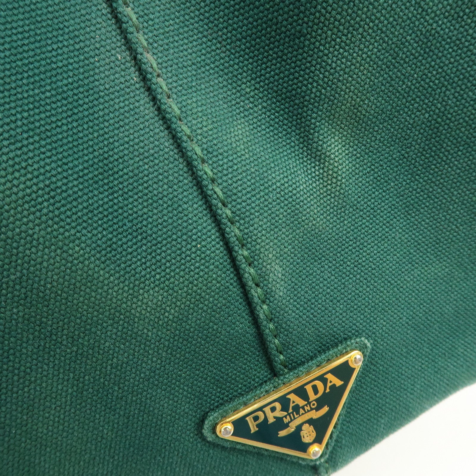 PRADA Triangle Logo Canapa Canvas 2Way Bag Shoulder Hand Bag Green